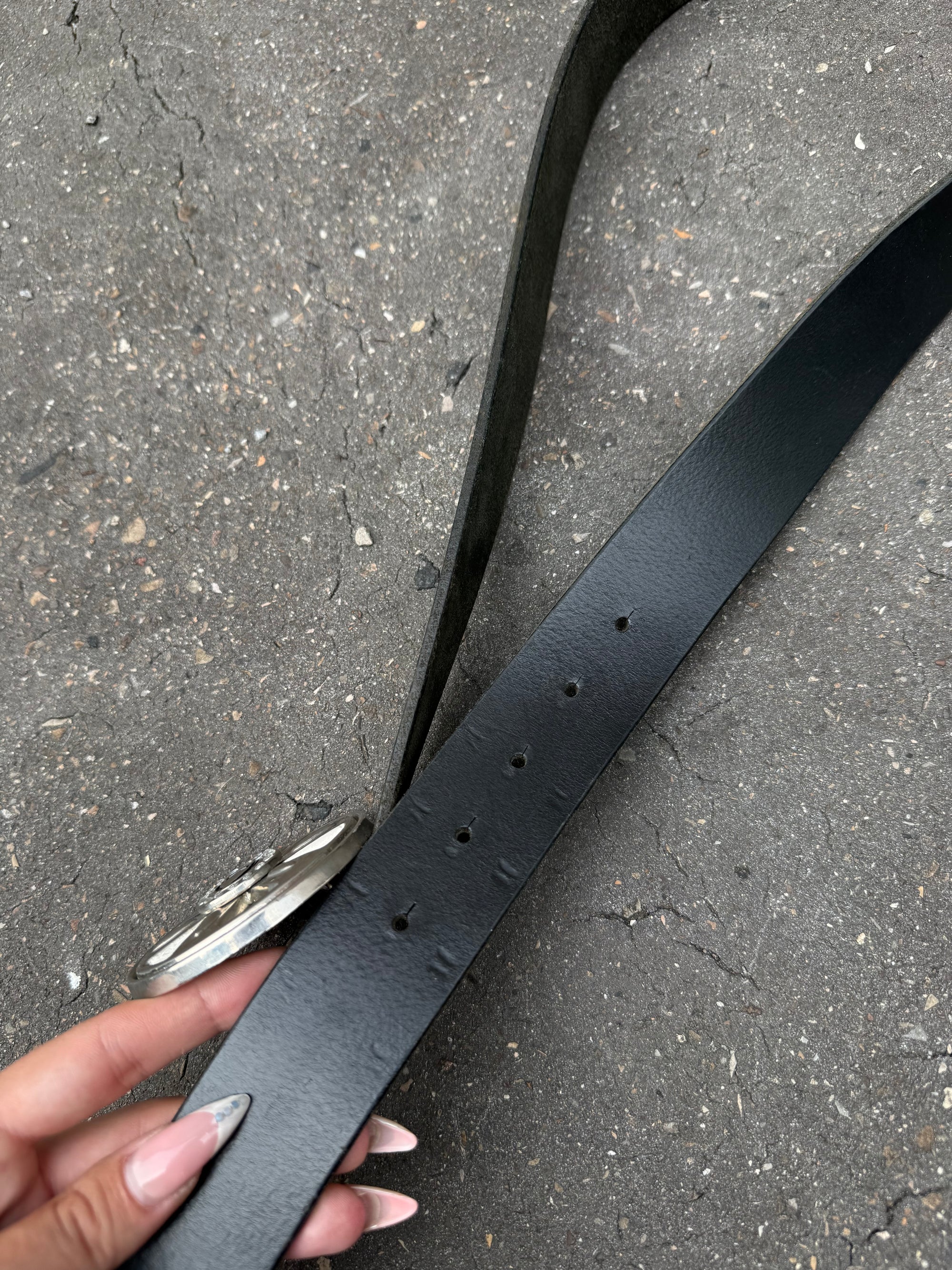 Vintage Phat Farm Leather Belt with Rotating Buckle