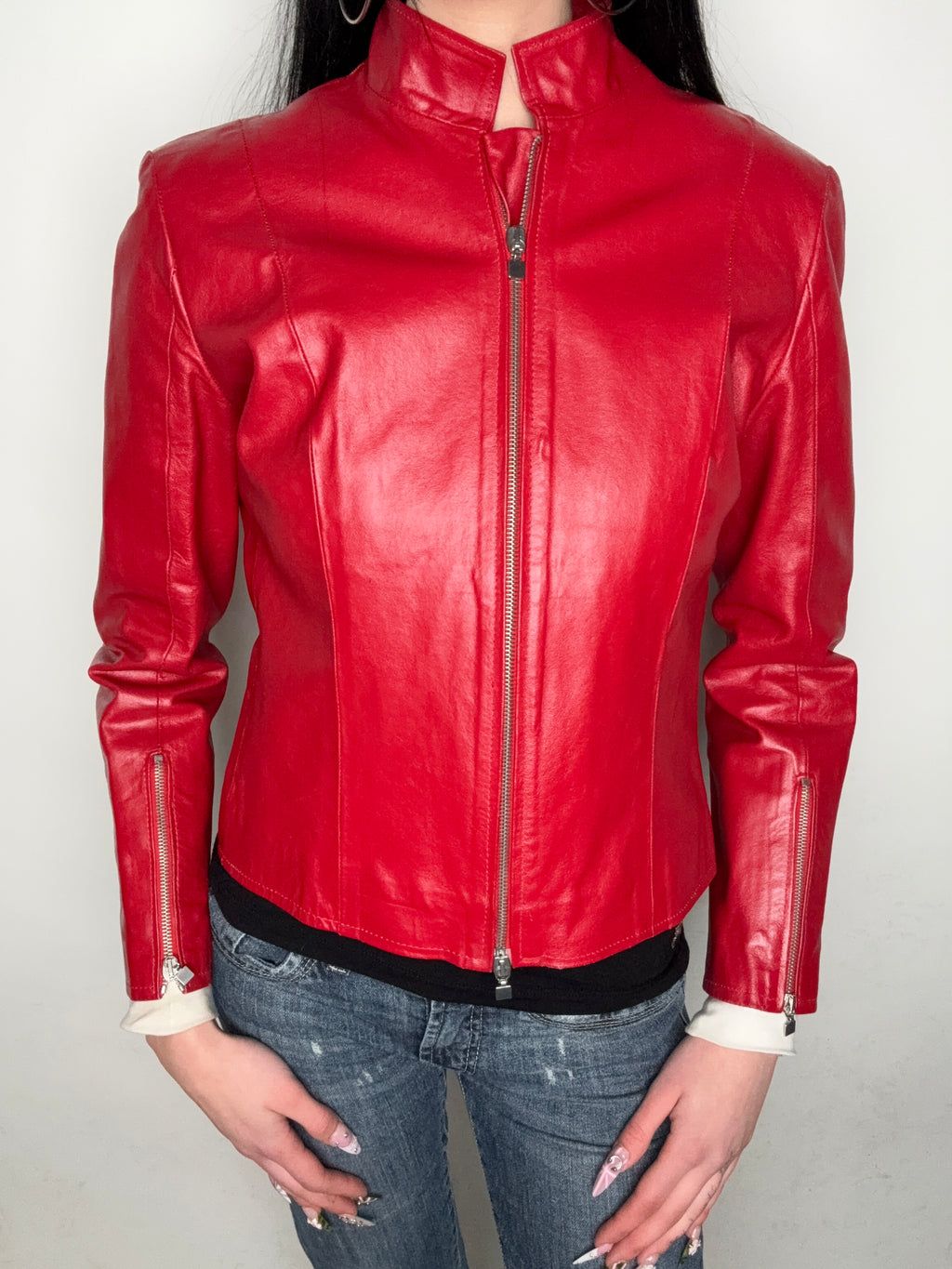 Vintage Vitulli Red Italian Leather Jacket M