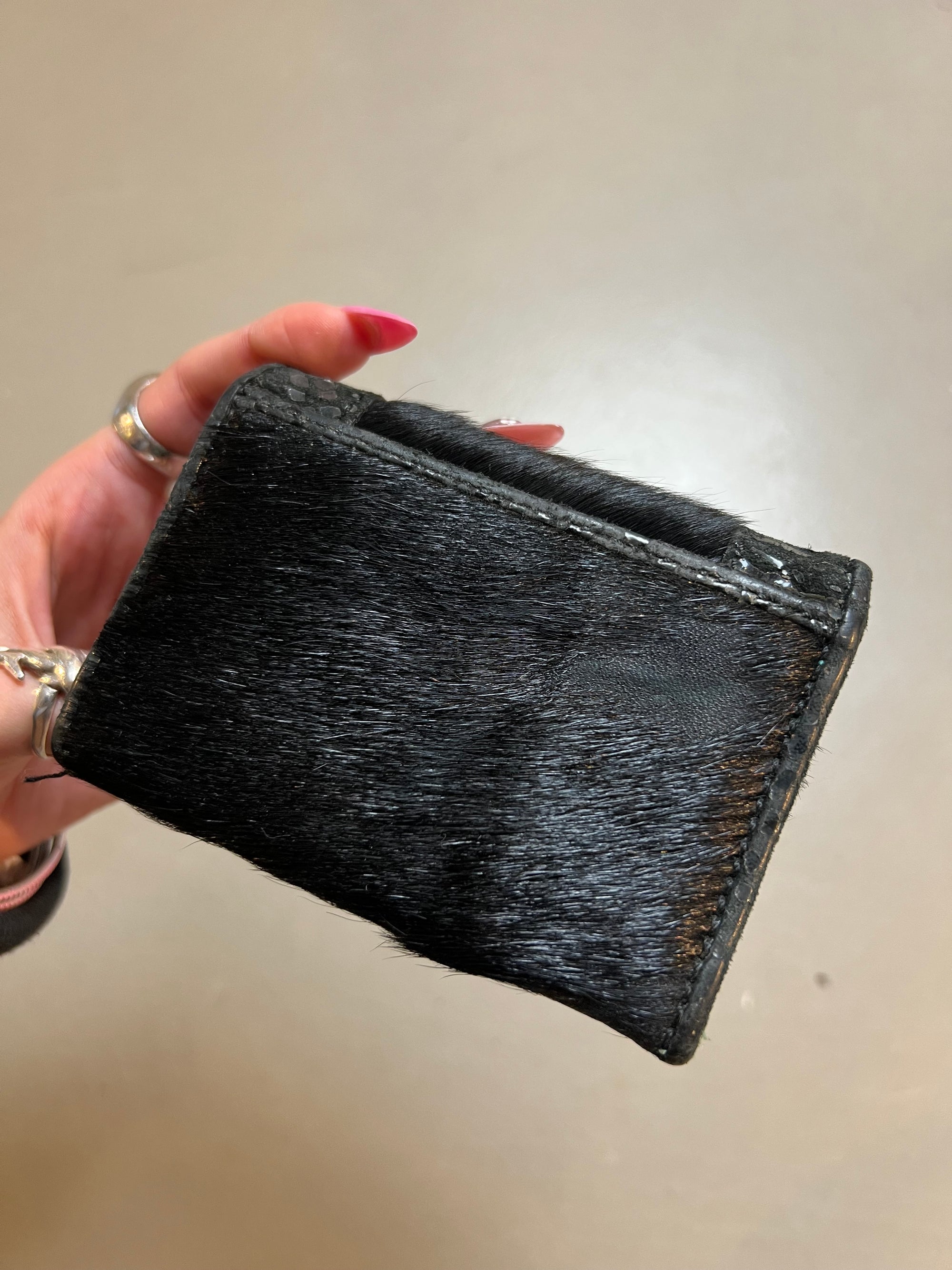 Vintage Black Fur Just Cavalli Wallet