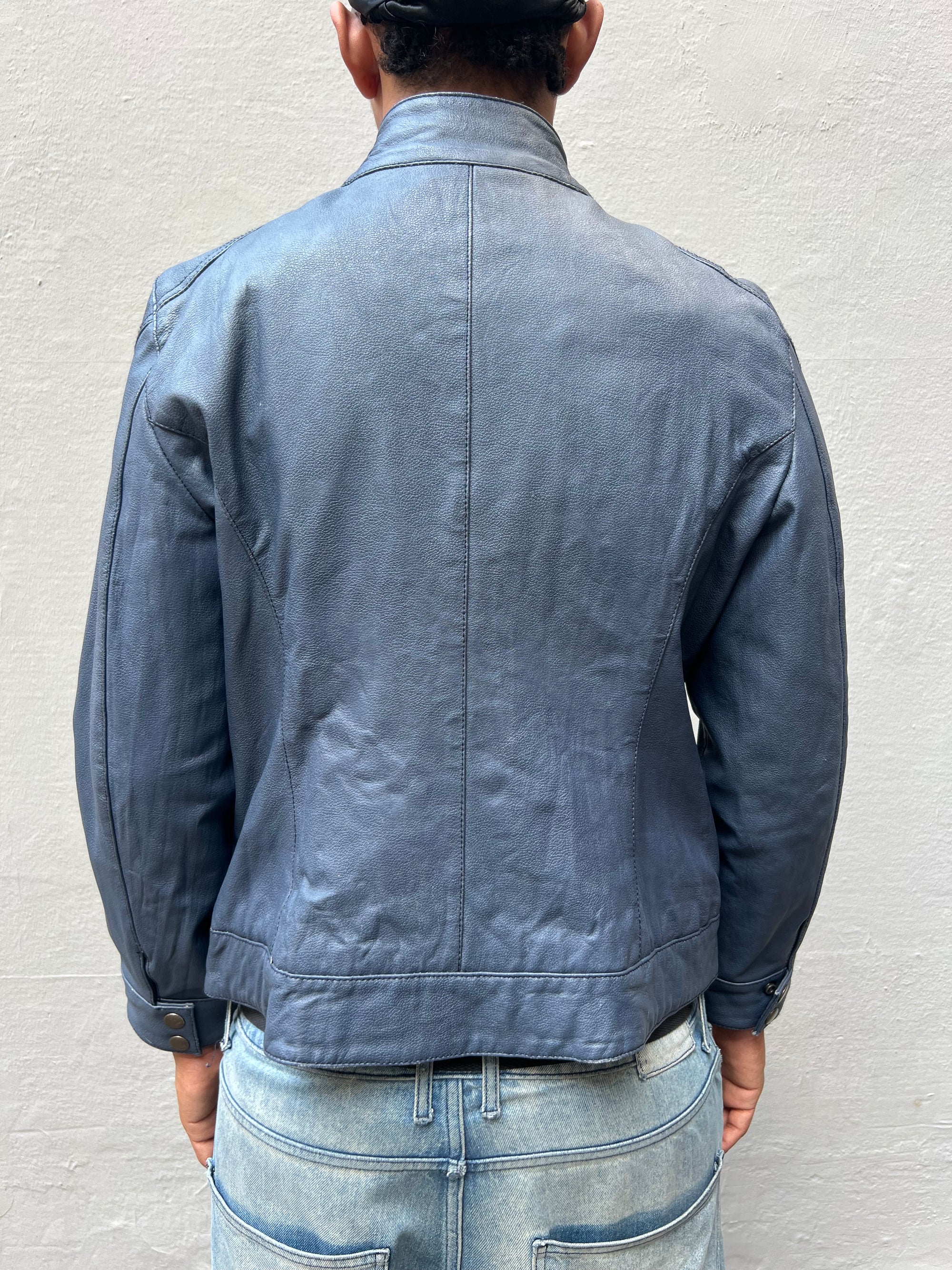 Vintage Petrol Leather Jacket M/L