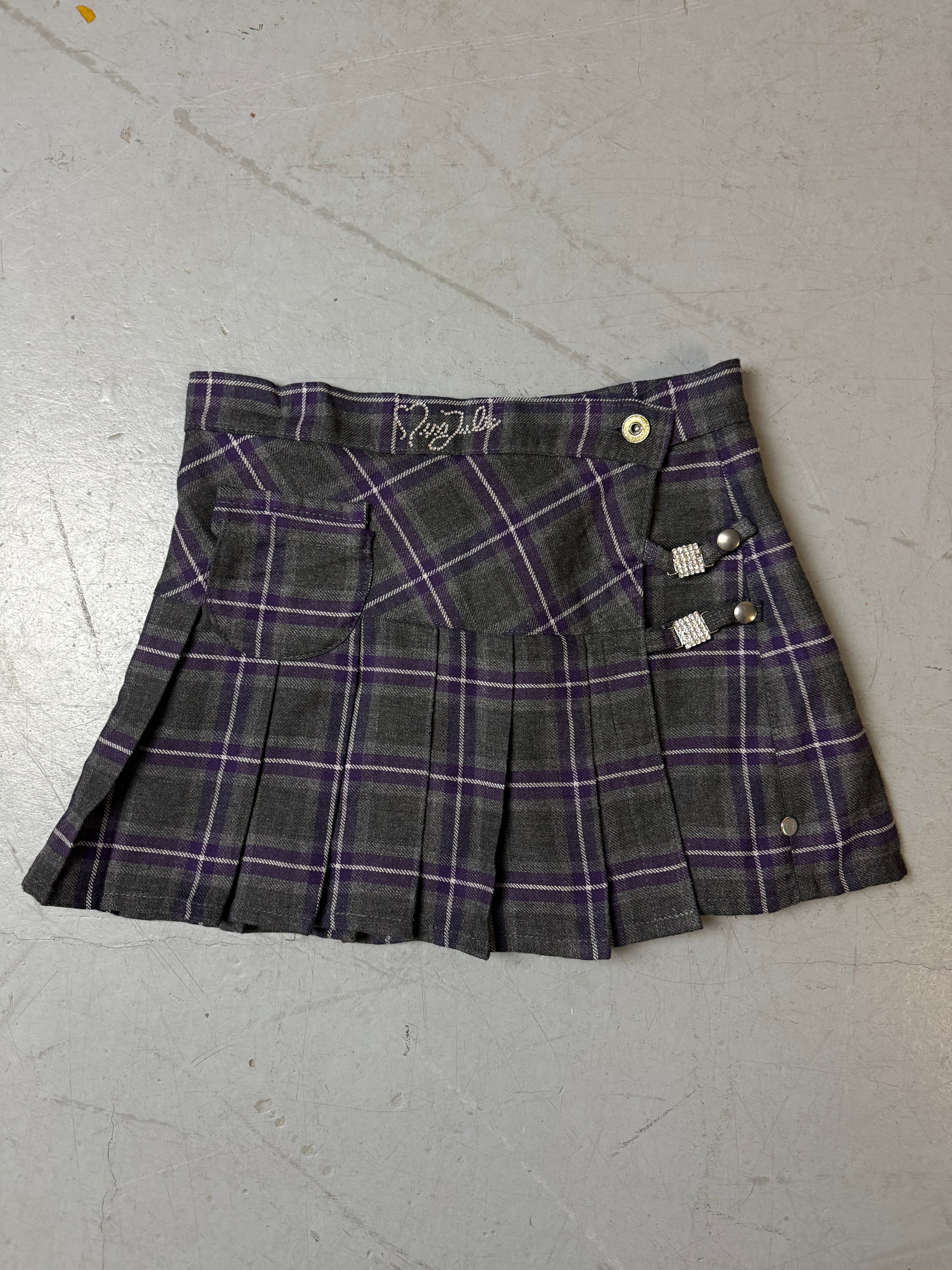 Vintage Miss Judie Purple Plaid Mini Skirt XS