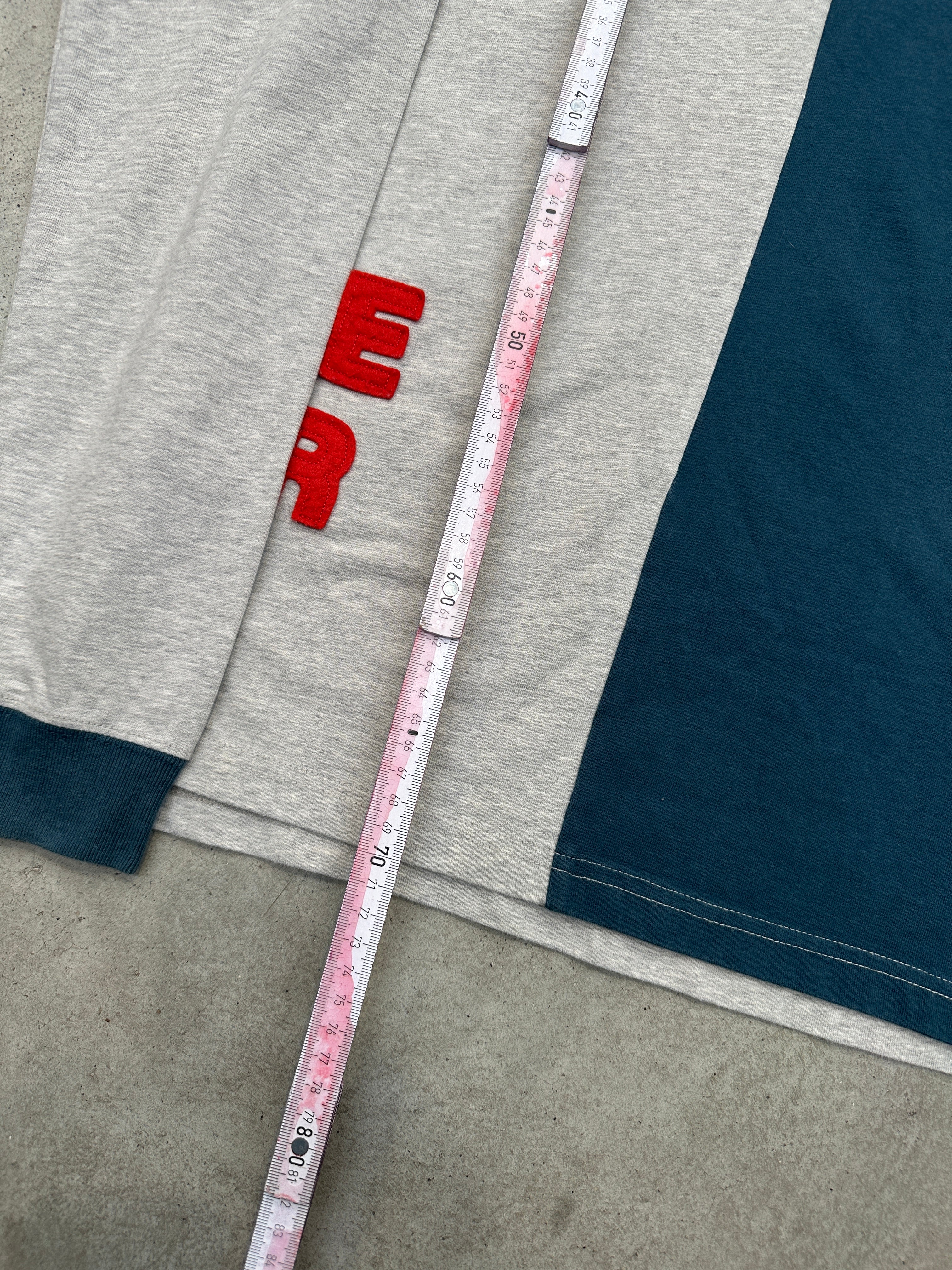 Vintage Kejo Grey and Blue Polo Longsleeve L