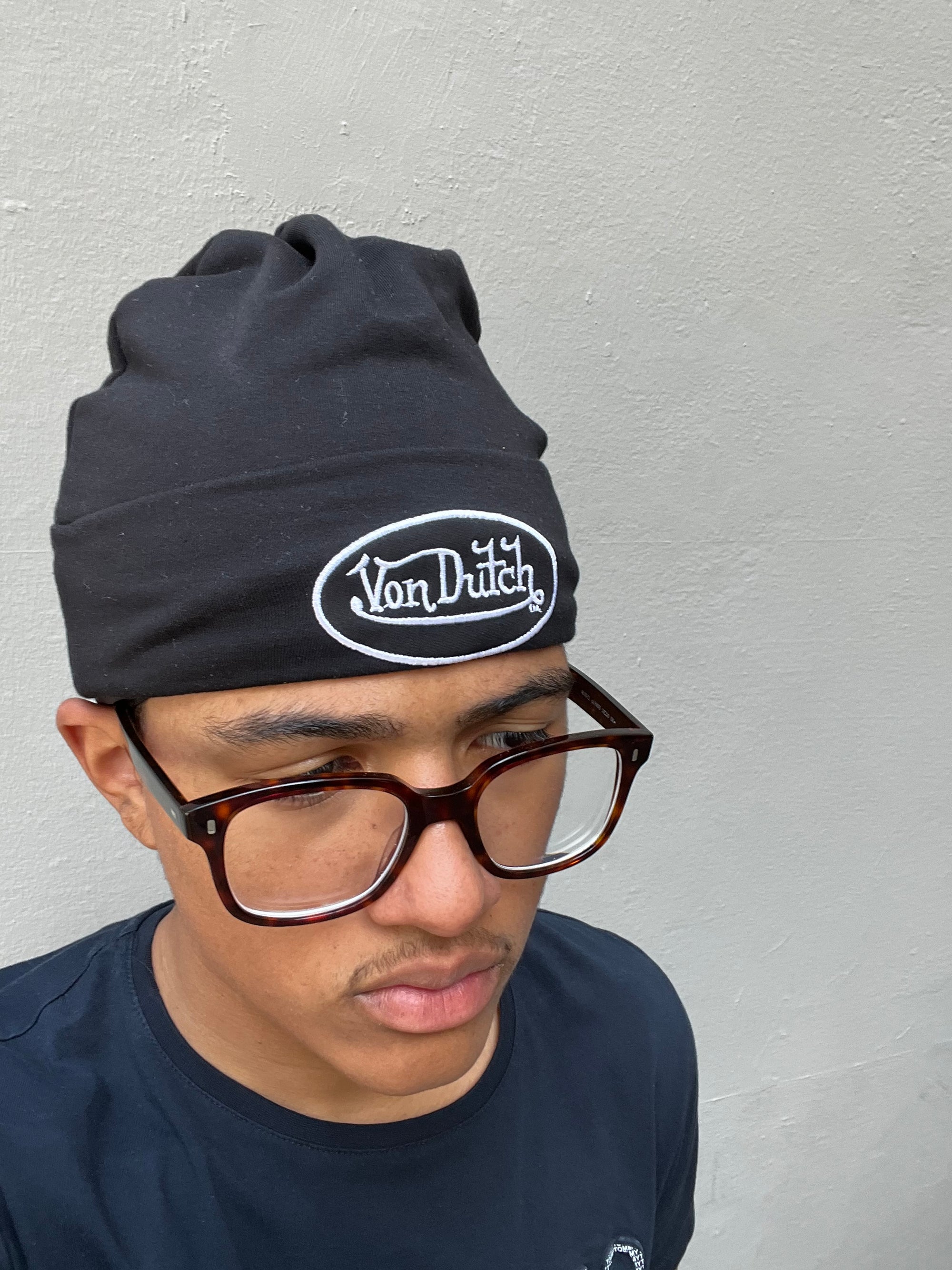 Vintage Von Dutch Beanie Black