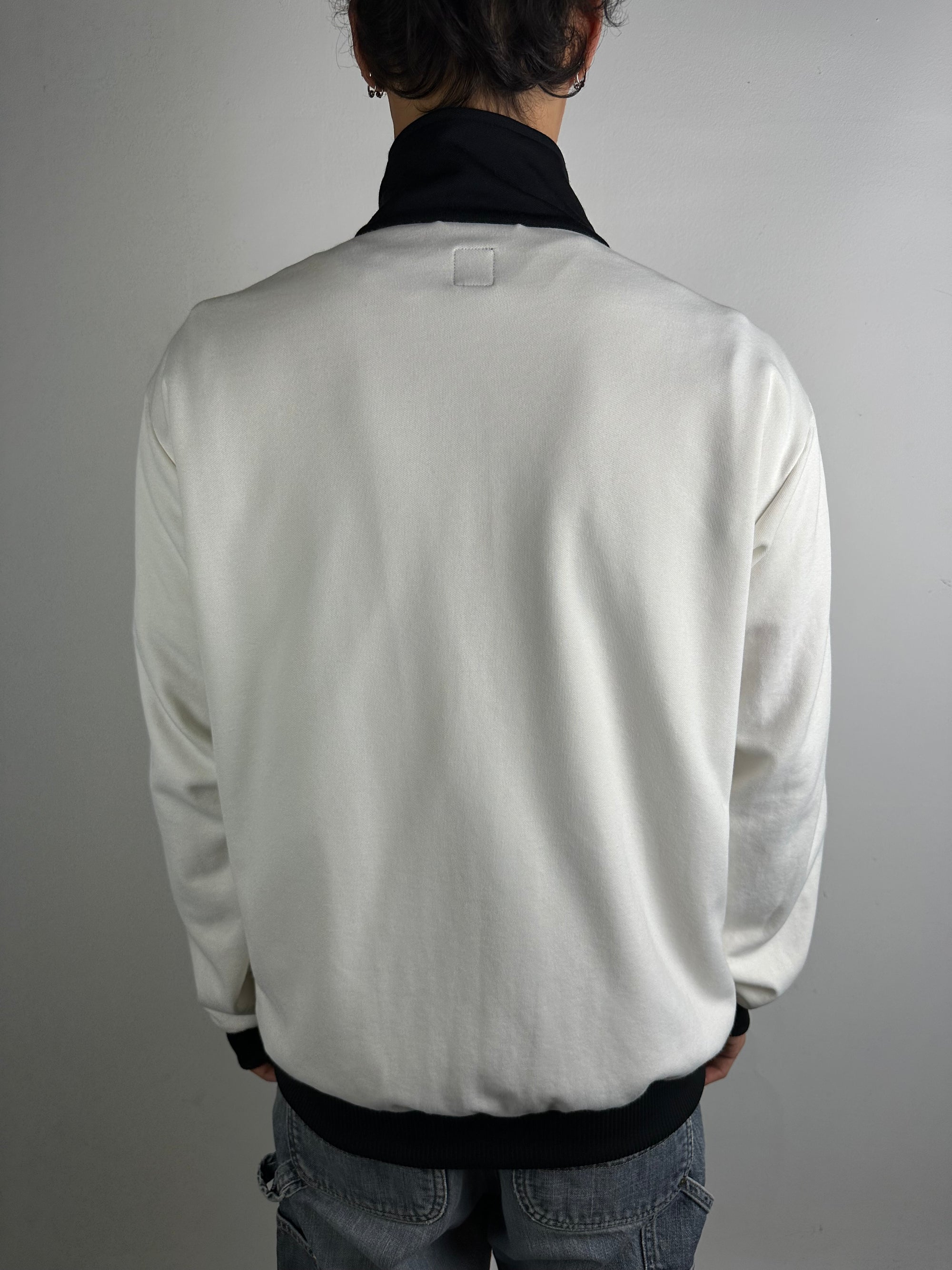 Vintage Adidas White and Black Track Jacket L