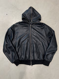 Vintage Full Zip Leder Jacke (XXL)
