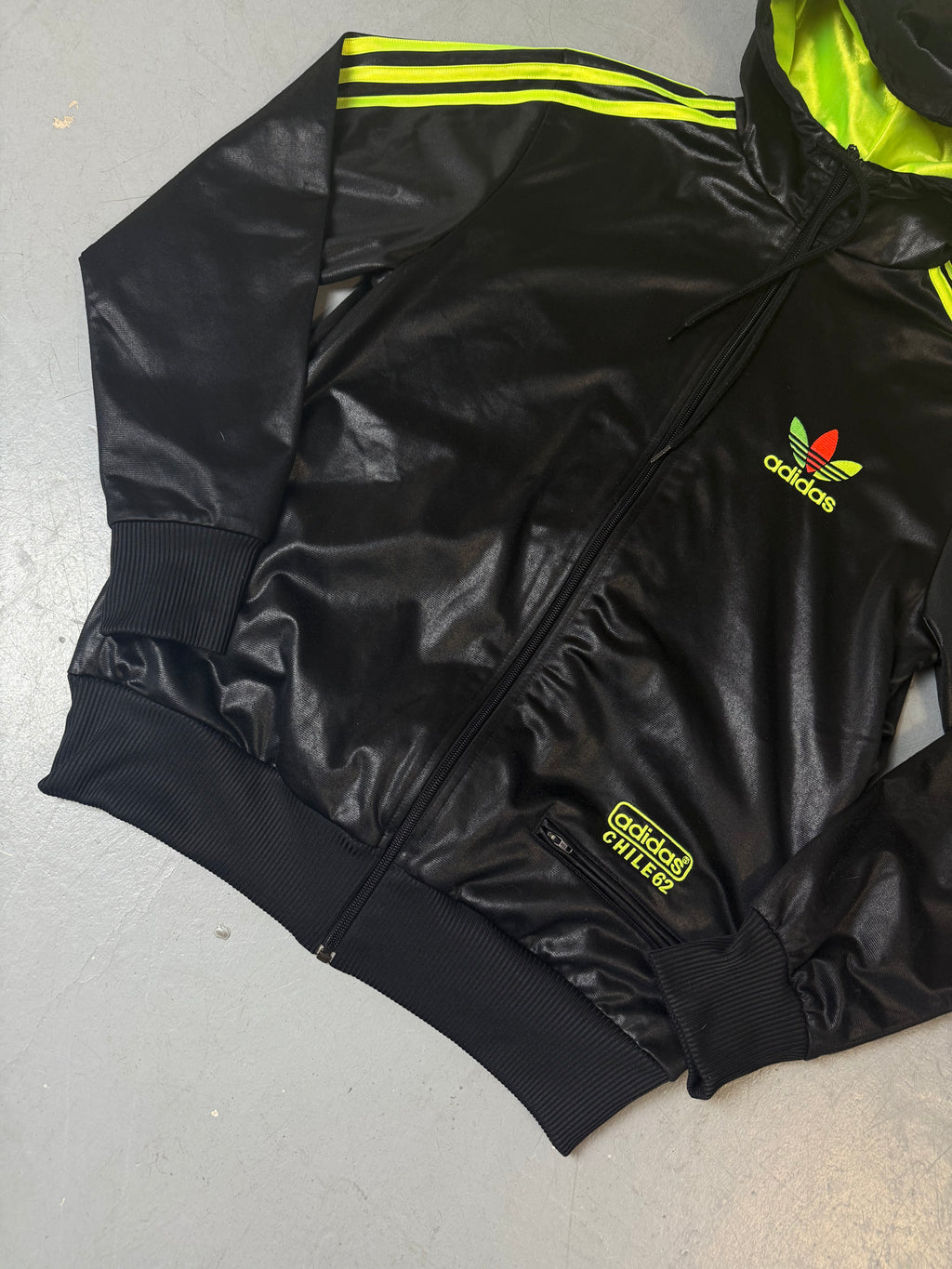 Vintage Adidas Chile62 Black Green and Red Track Jacket S/M