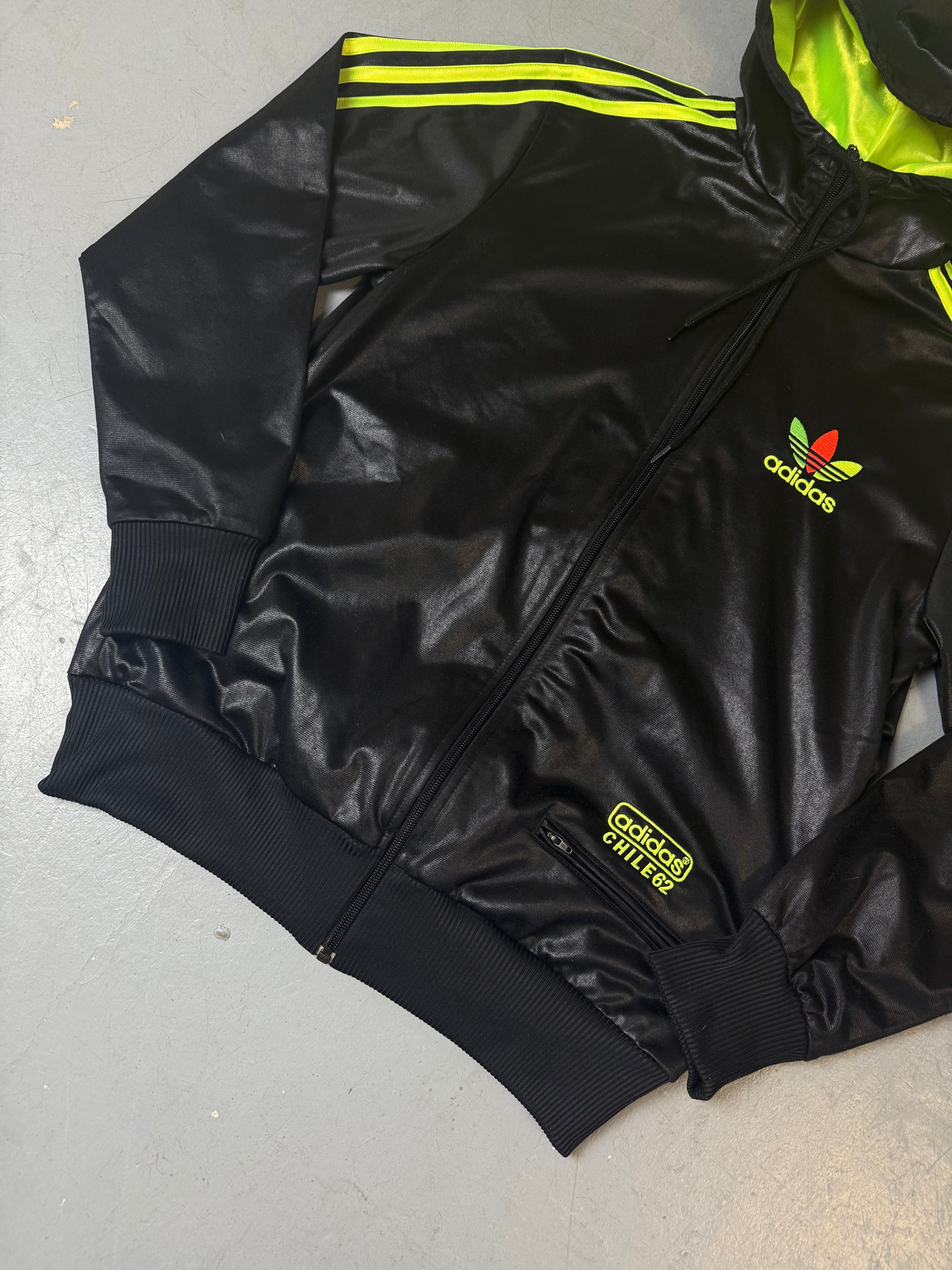 Vintage Adidas Chile62 Black Green and Red Track Jacket S/M