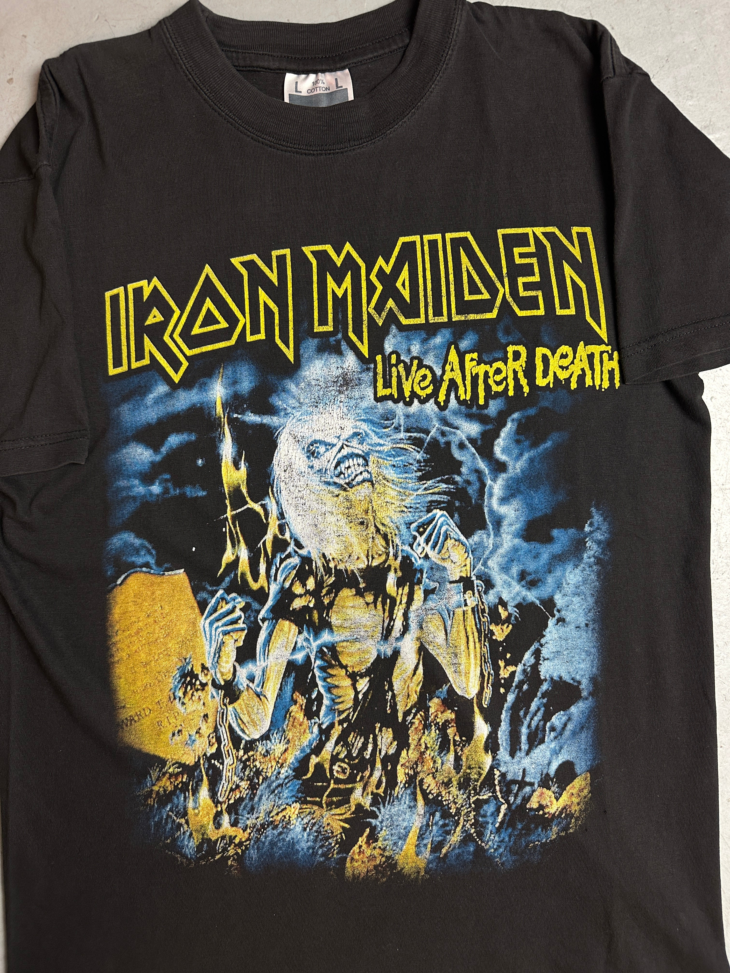 Detailliertes Produktbild von Vintage Iron Maiden Printed Tee L/XL von vorne