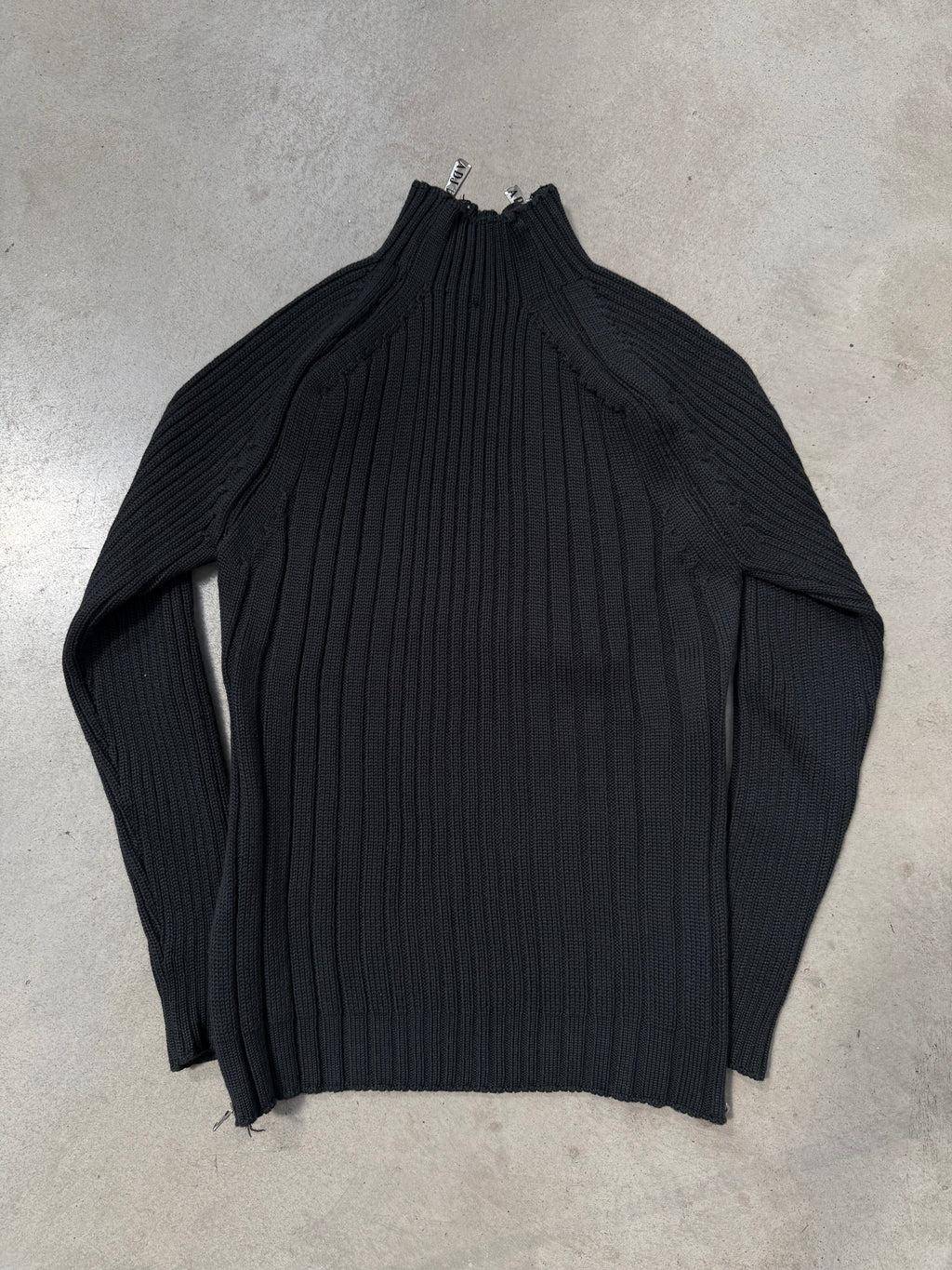 Vintage Angel Devil Black Knit Side Zip Sweater M