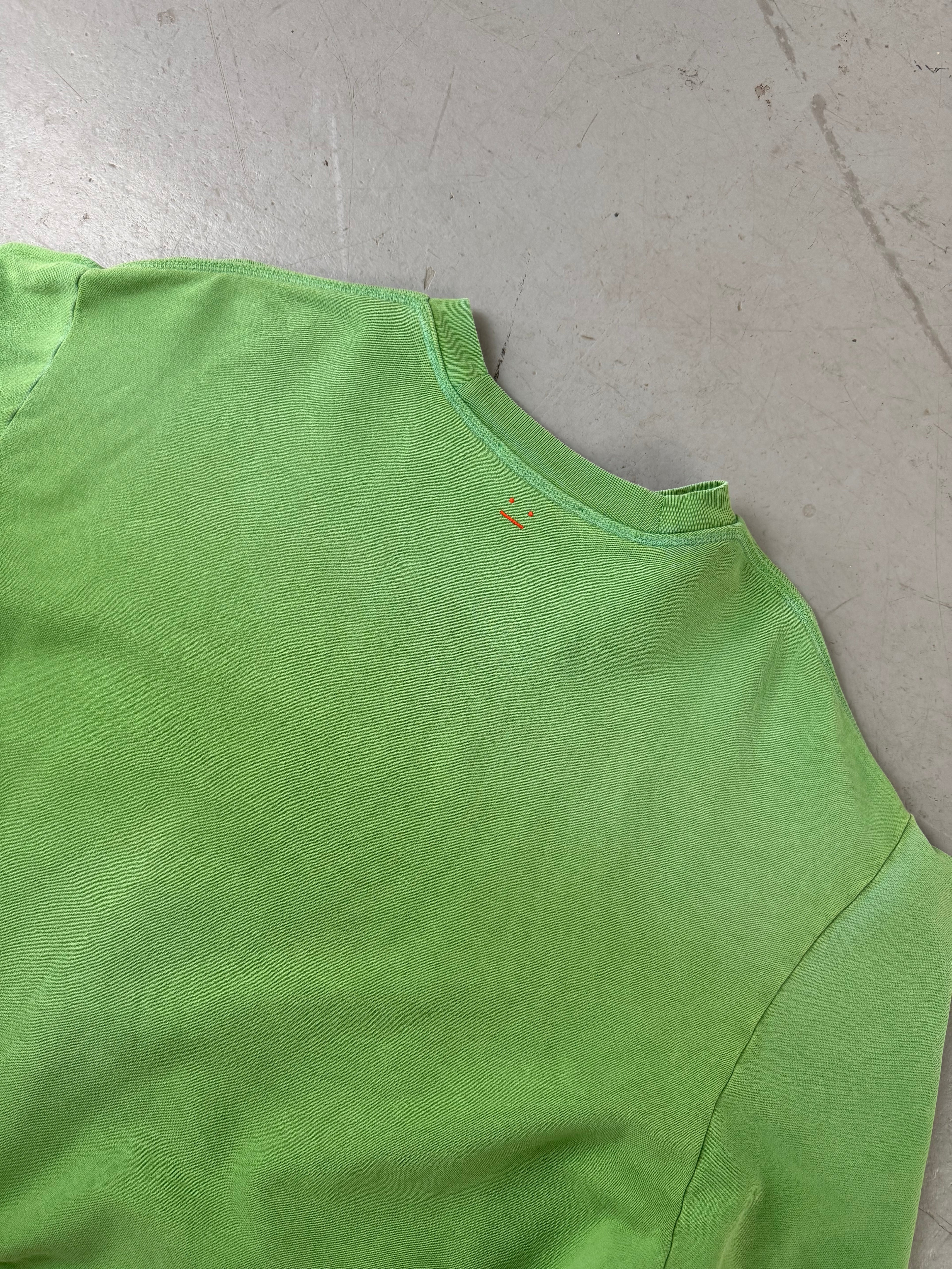 Vintage Acne Studios Green Crewneck Sweater für Herren. Y2K Second Hand 2000s Fashion