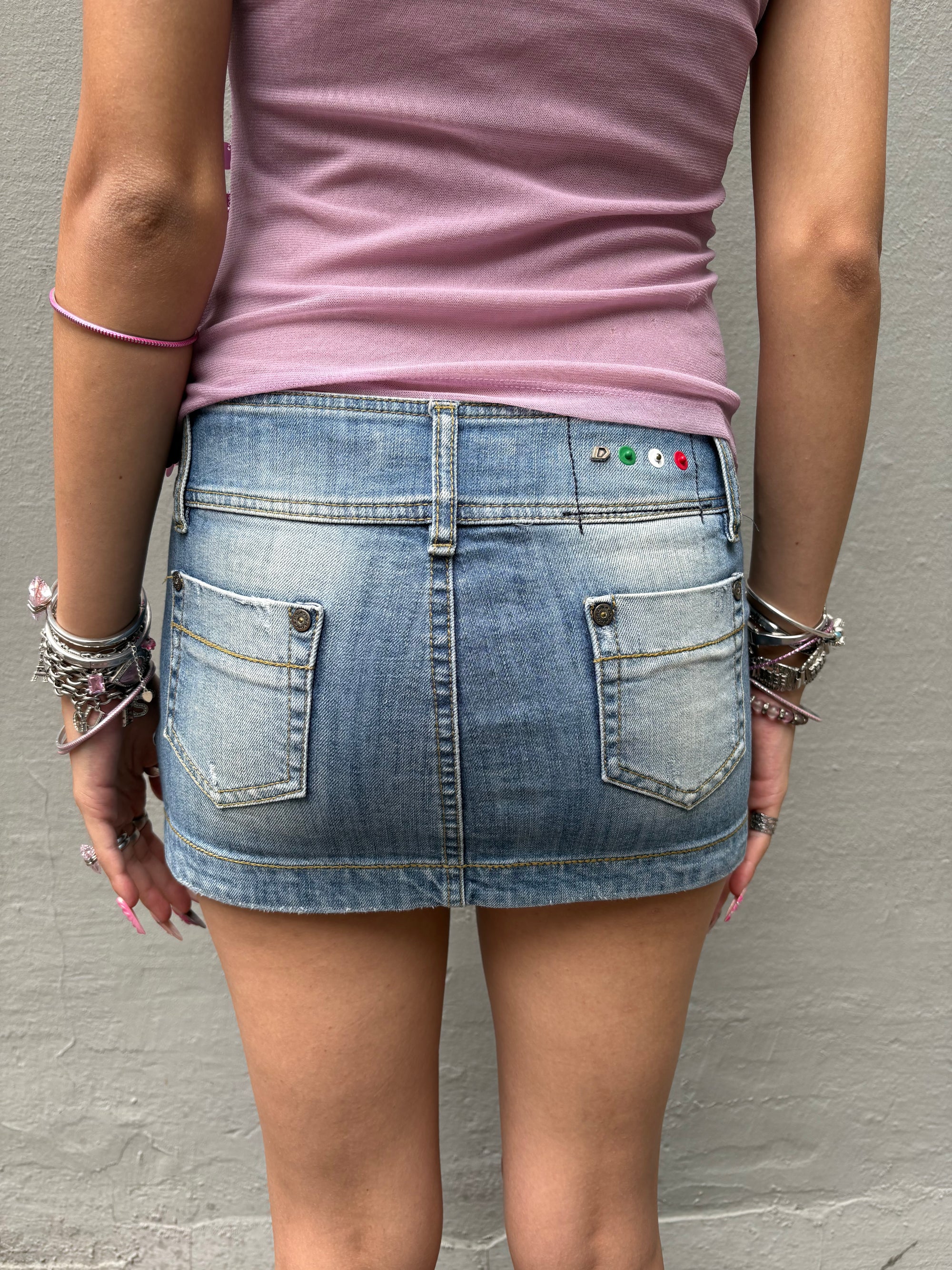 Vintage Denim Mini Skirt S