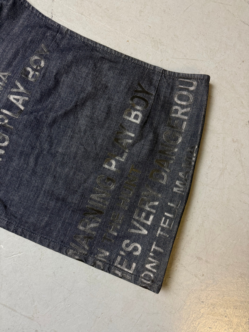 Vintage Sisley Printed Denim Mini Skirt S/M