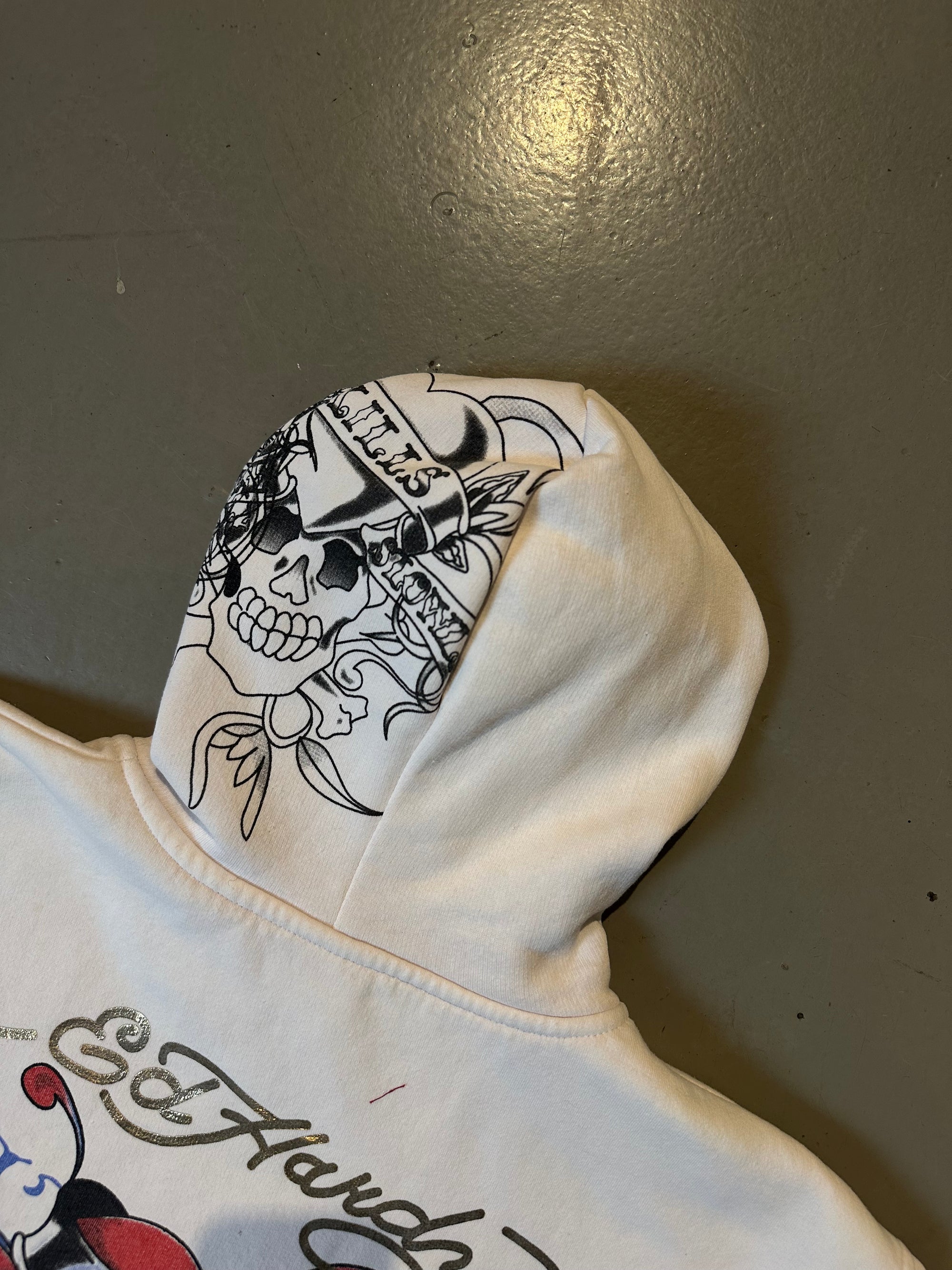 Vintage White Ed Hardy Zipper XL
