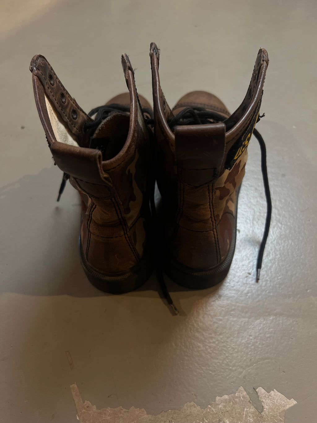 Vintage Brown Camouflage Military Boot 42