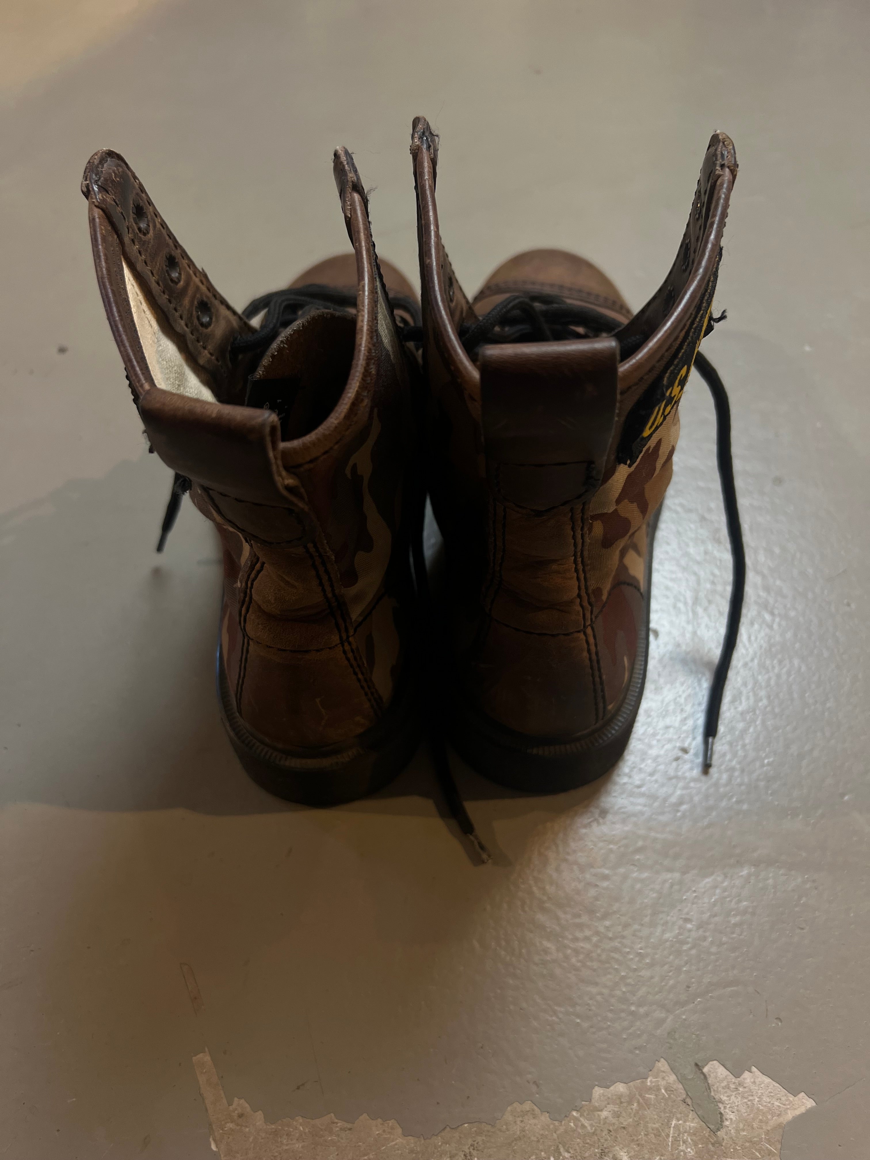 Vintage Brown Camouflage Military Boot 42