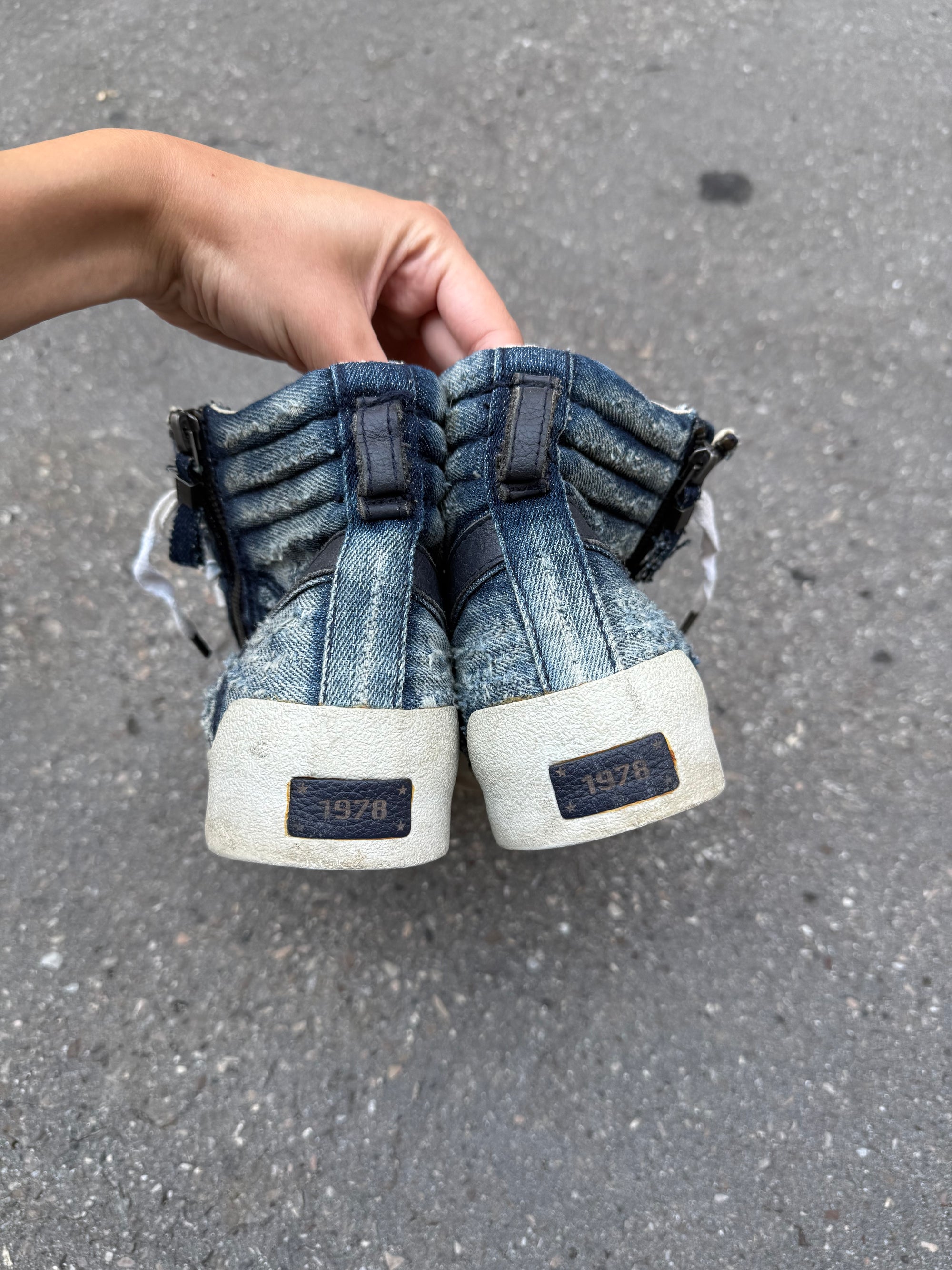 Vintage Diesel Denim Optic High Top Sneaker 42
