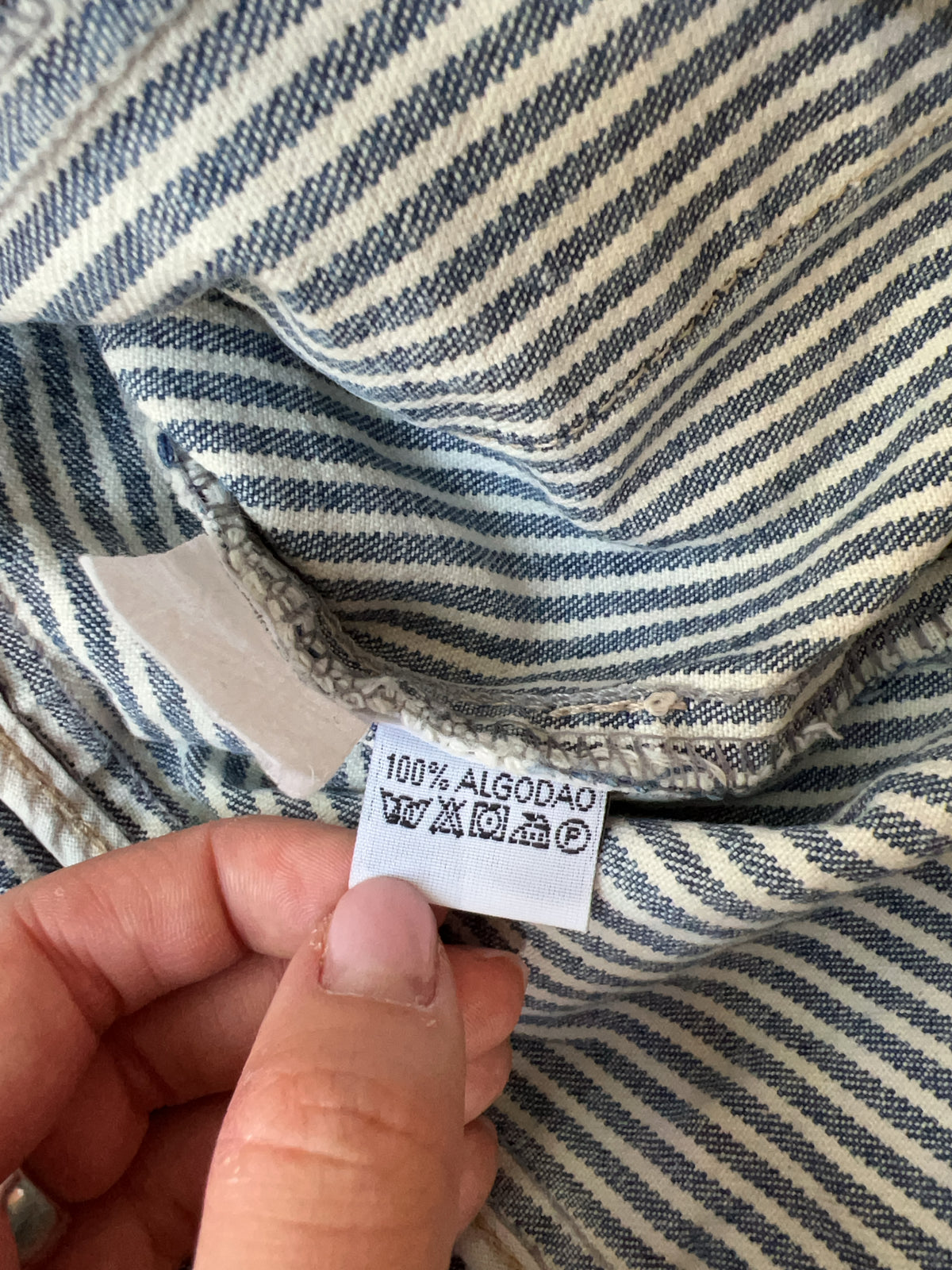 Vintage Striped Jeans Jacket (XL)