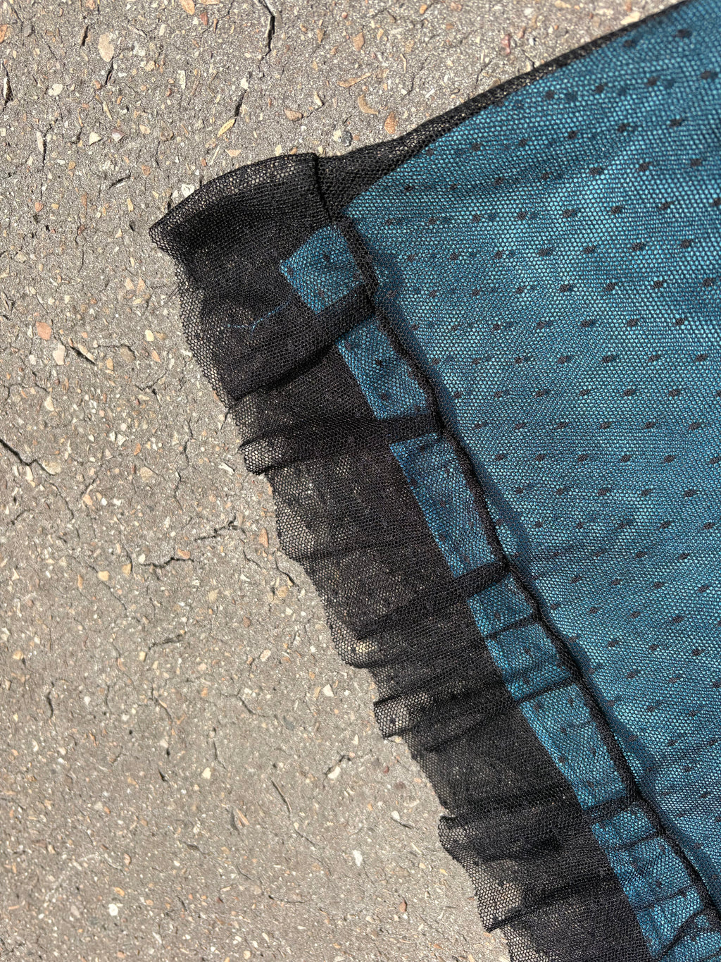 Vintage Turquoise Lace Mini Dress S