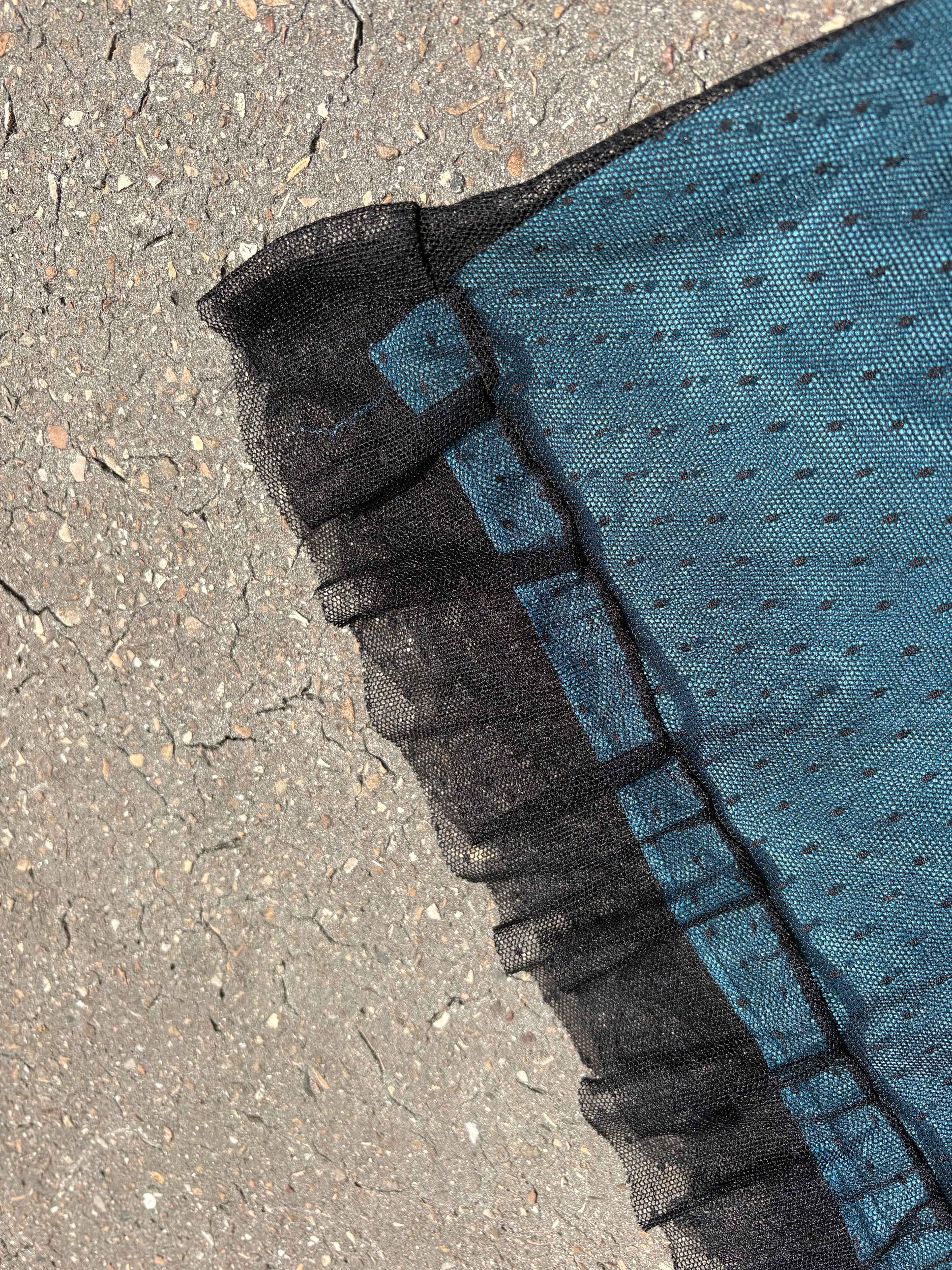 Vintage Turquoise Lace Mini Dress S