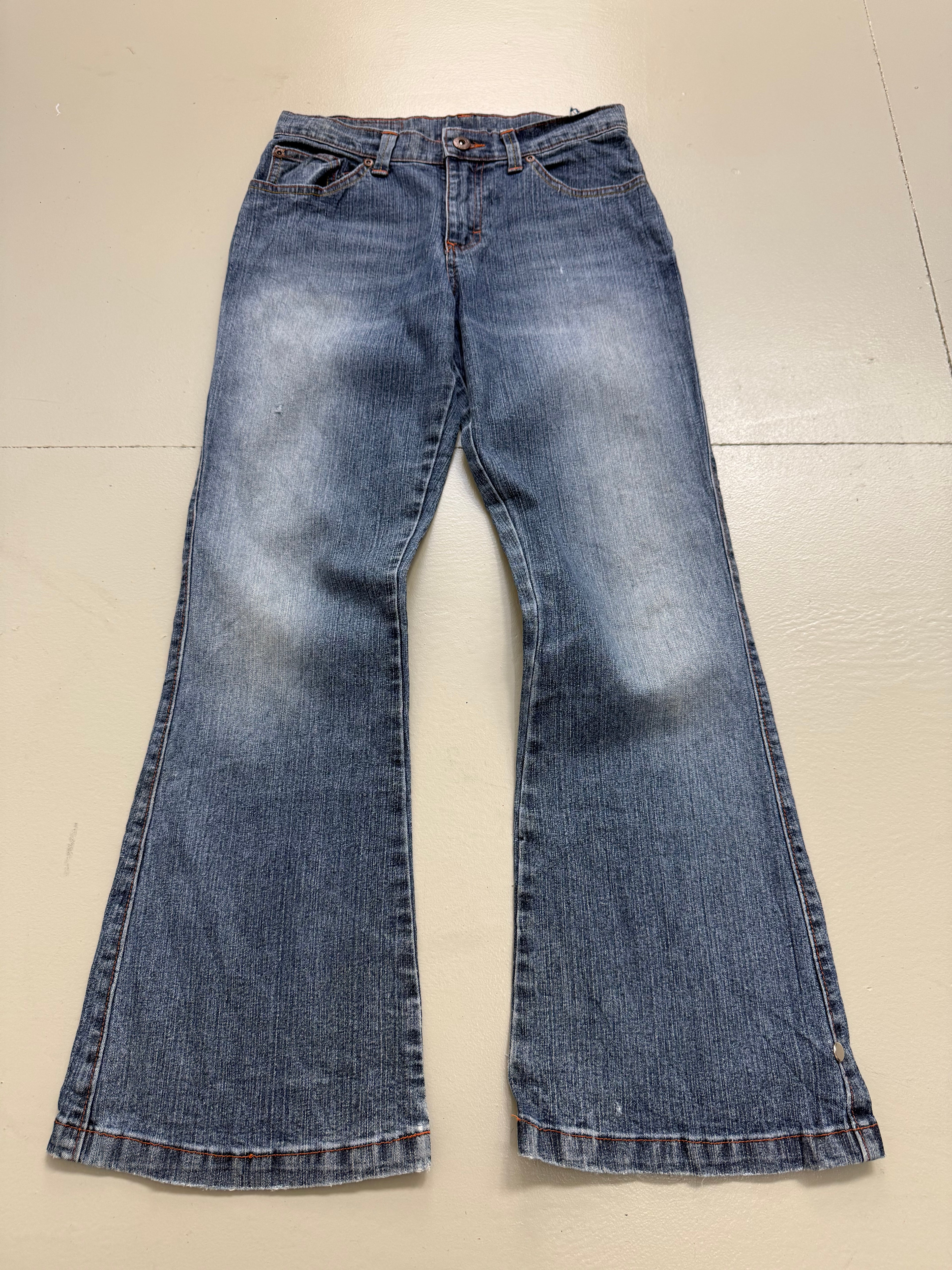 Vintage Lee Flared Orange Stitched Denim XS