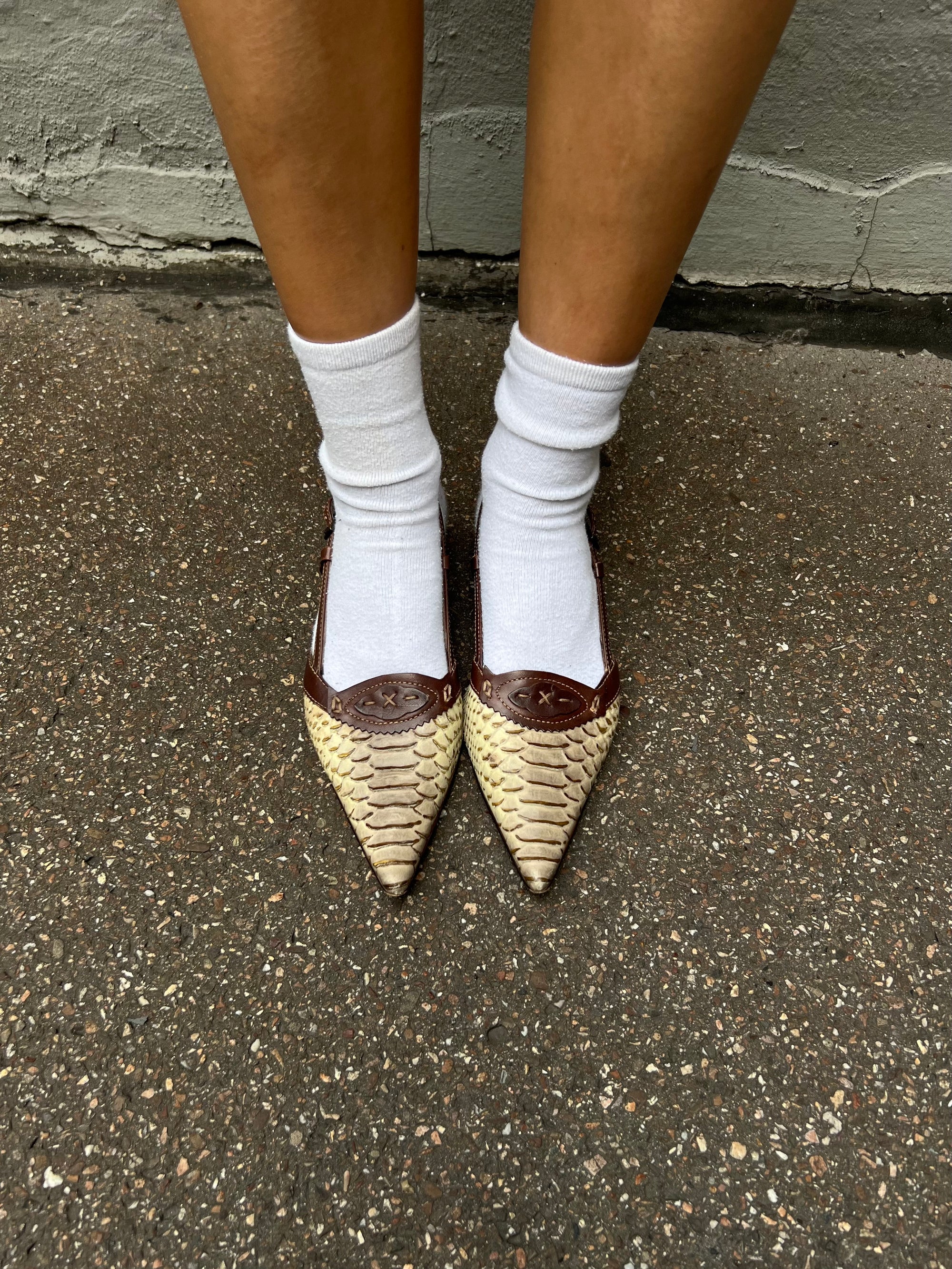 Vintage Animal Leather Heels 36