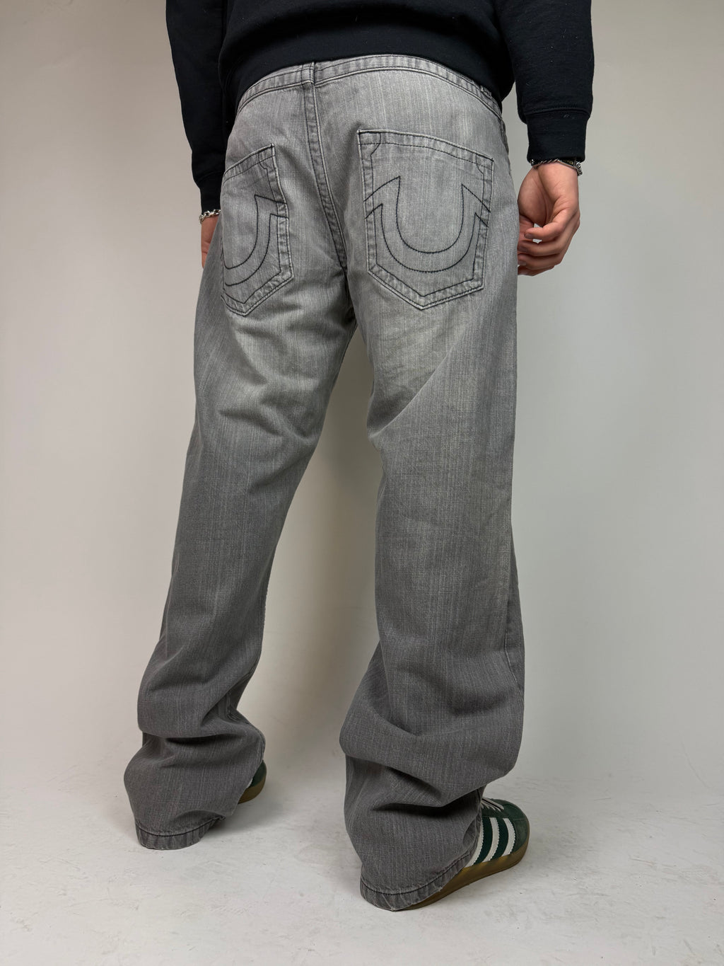 Vintage True Religion Grey Baggy Straight Leg Denim XXL