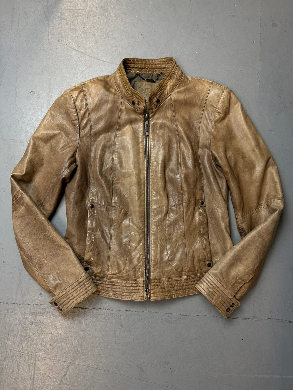 Vintage s. Oliver Light Brown Leather Jacket S