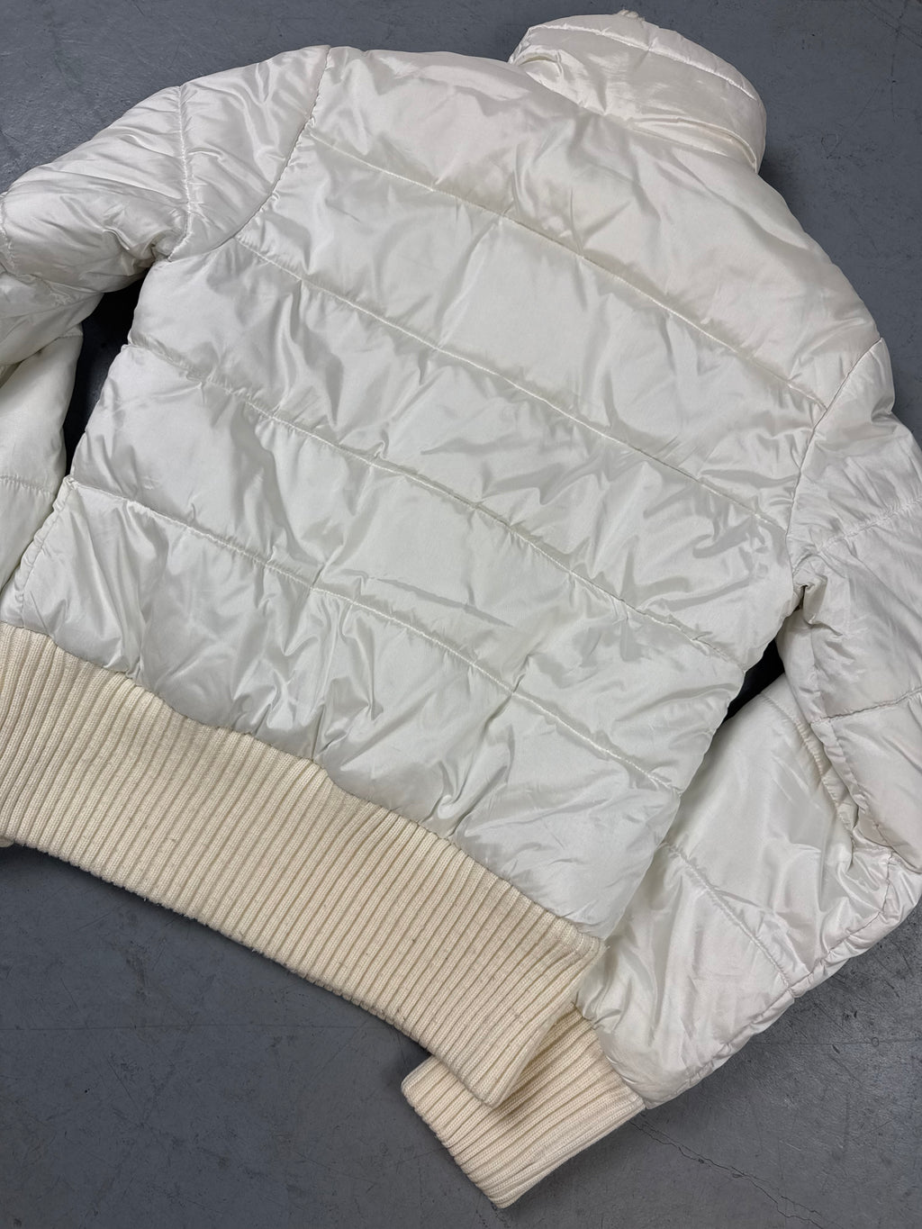 Weiße cropped Winterjacke y2k vintage 