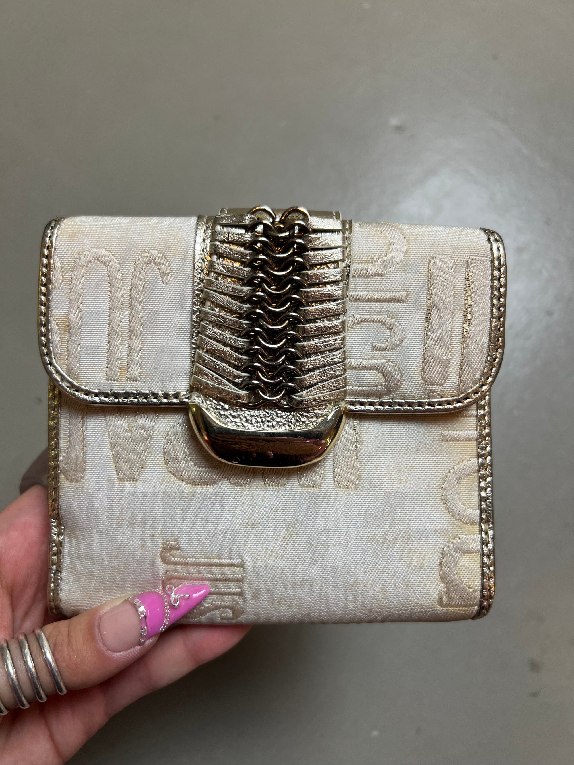 Vintage Beige & Gold Just Cavalli Wallet