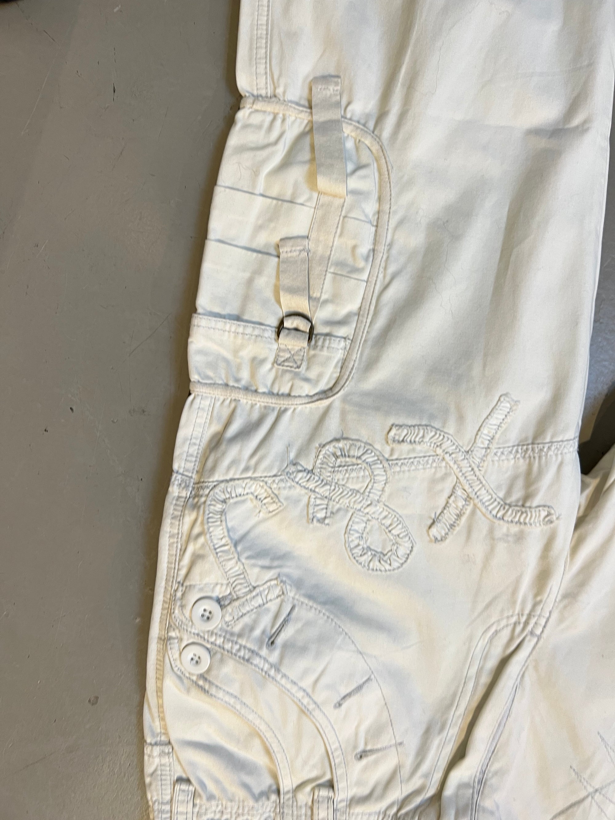 Vintage White Cargo Pants S/M