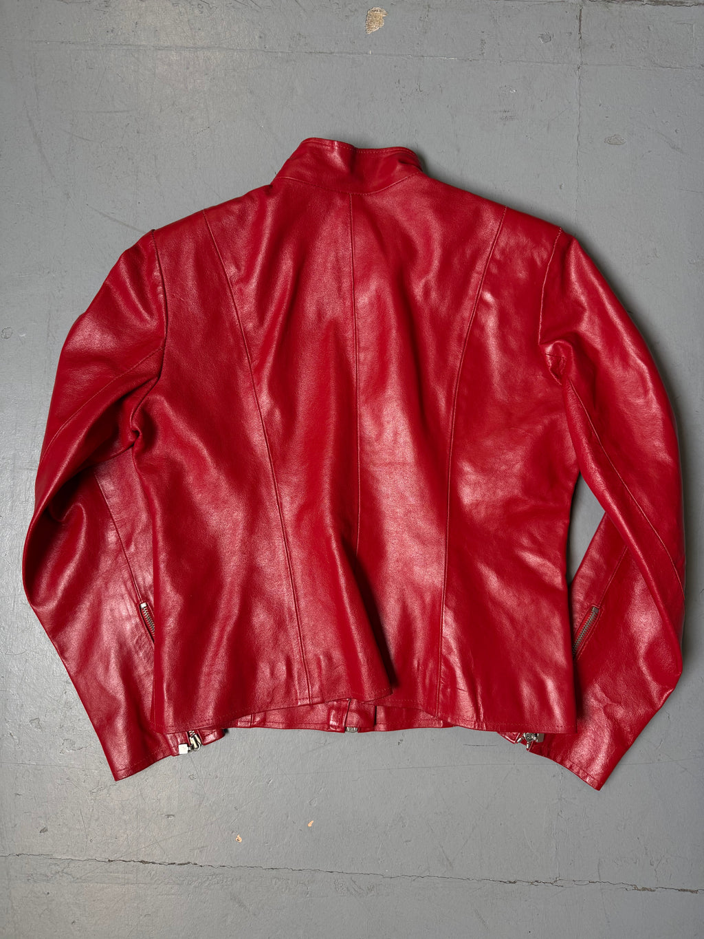 Vintage Vitulli Red Italian Leather Jacket M