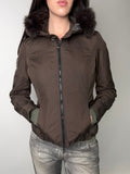 Vintage Refrigiwear Brown Jacket with Fur Hood S/M