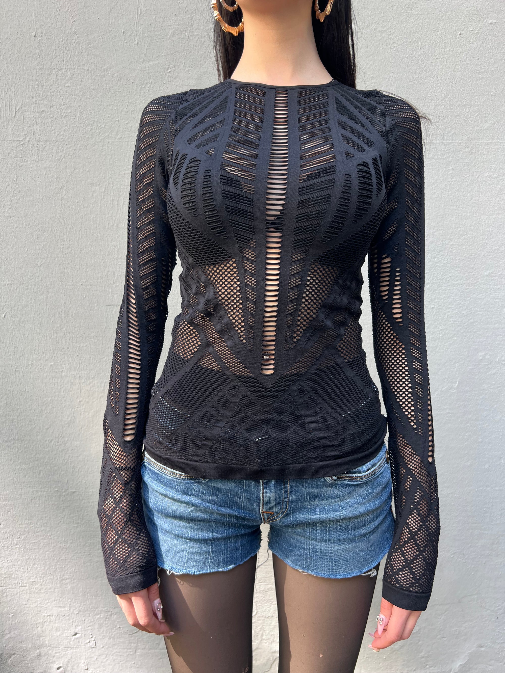 Vintage Black Net Top XS/S