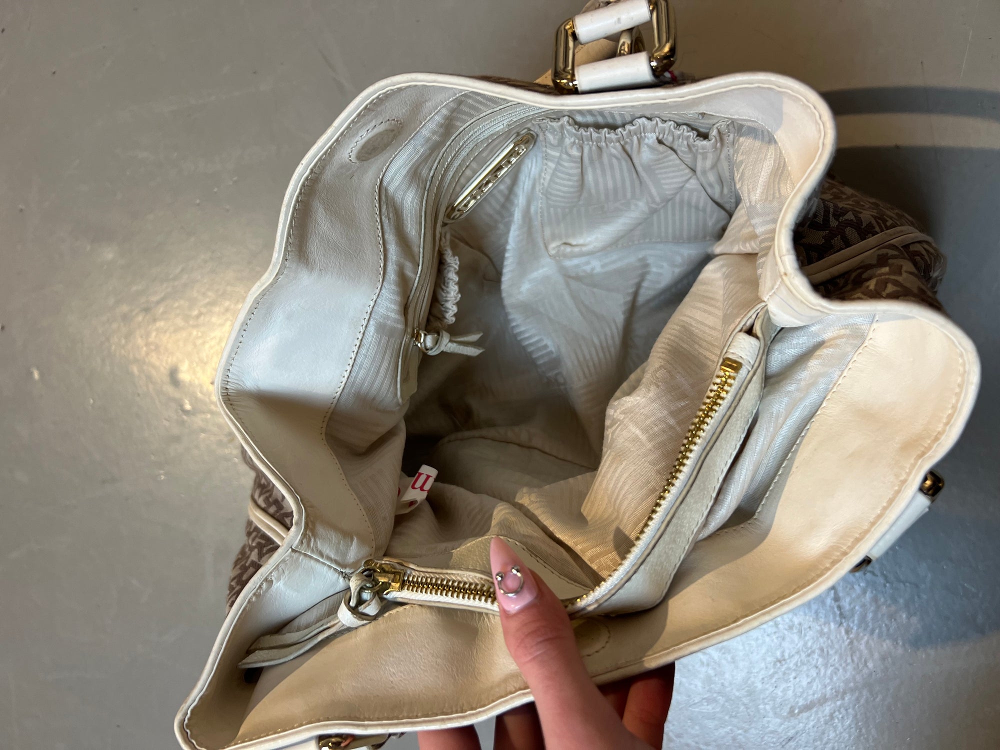 Vintage DKNY Brown White Bag