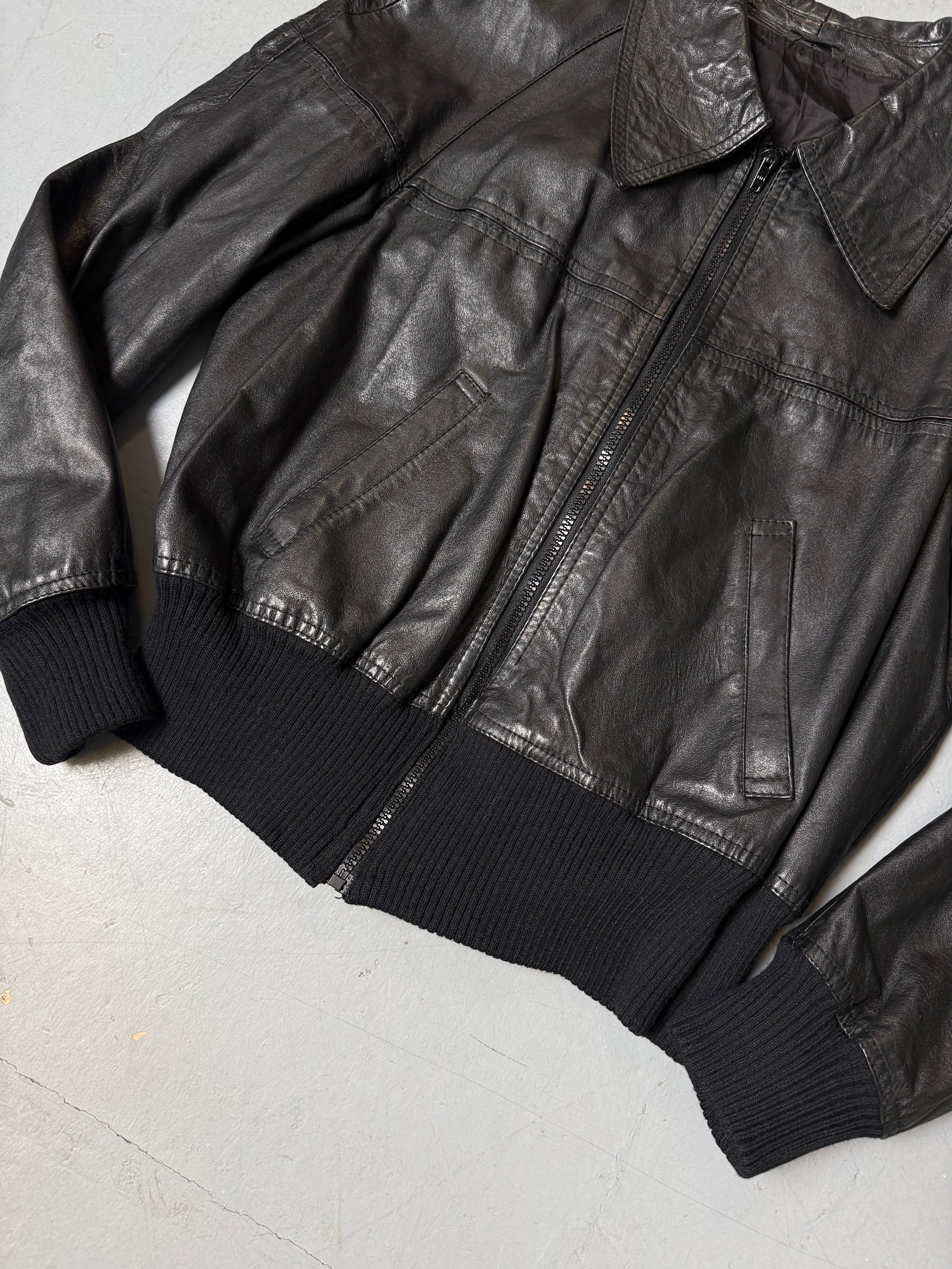 Vintage Black Suede Leather Jacket M