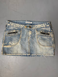 Vintage Bleach Washed Denim Mini Skirt M