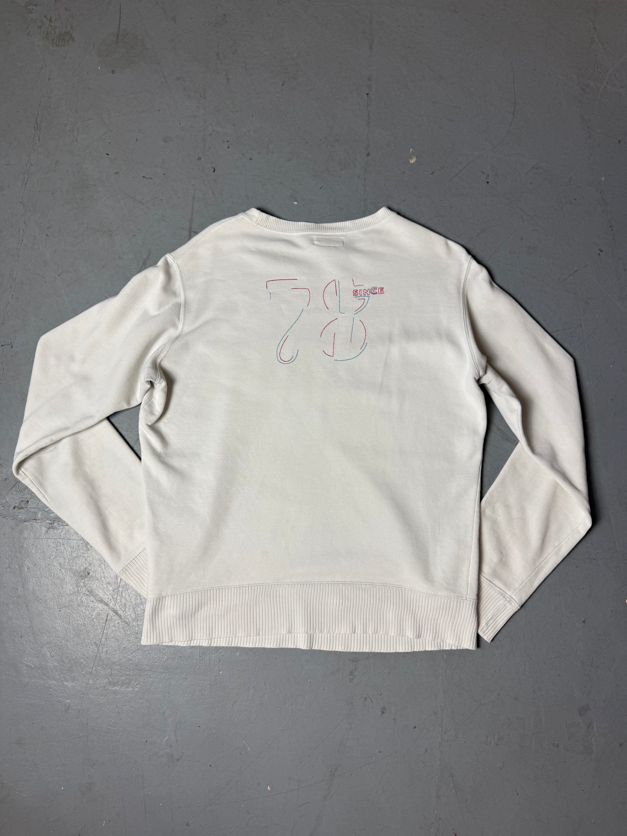 Vintage White Diesel Logo Crewneck Sweater M/L