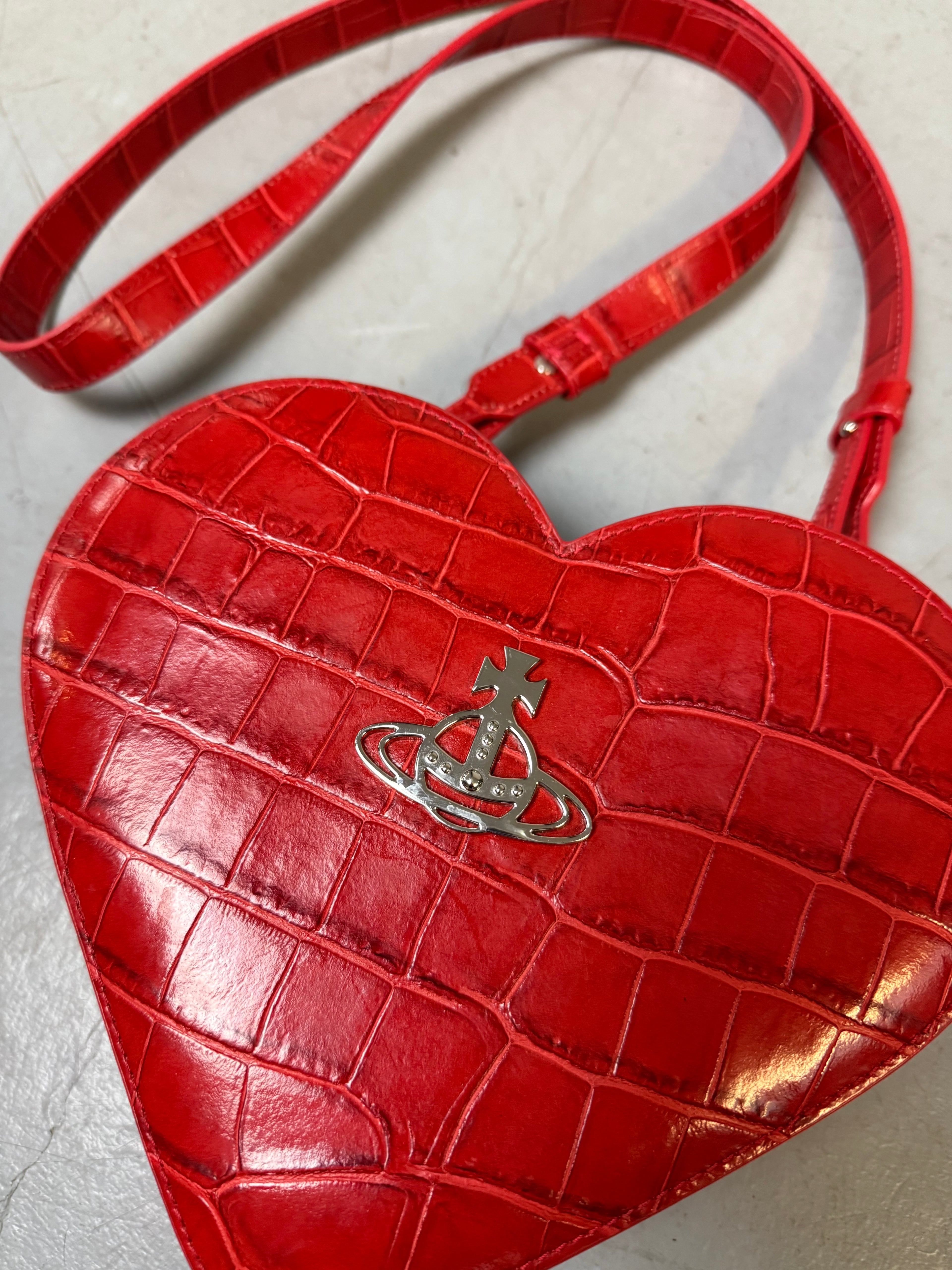 Vivienne Westwood Red Ella Heart Crossbody Bag