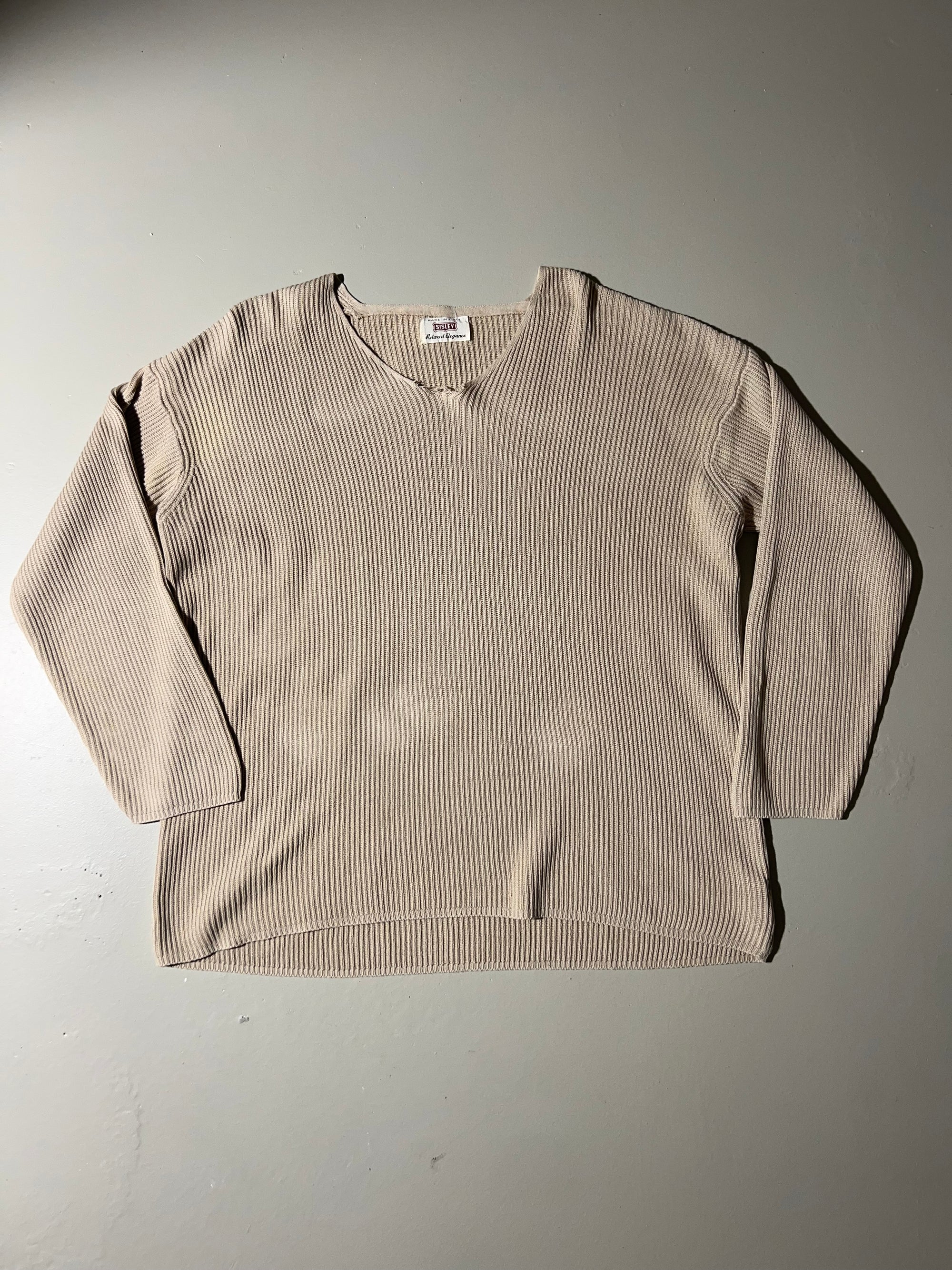 Vintage Beige Sisley Knit Sweater L/XL