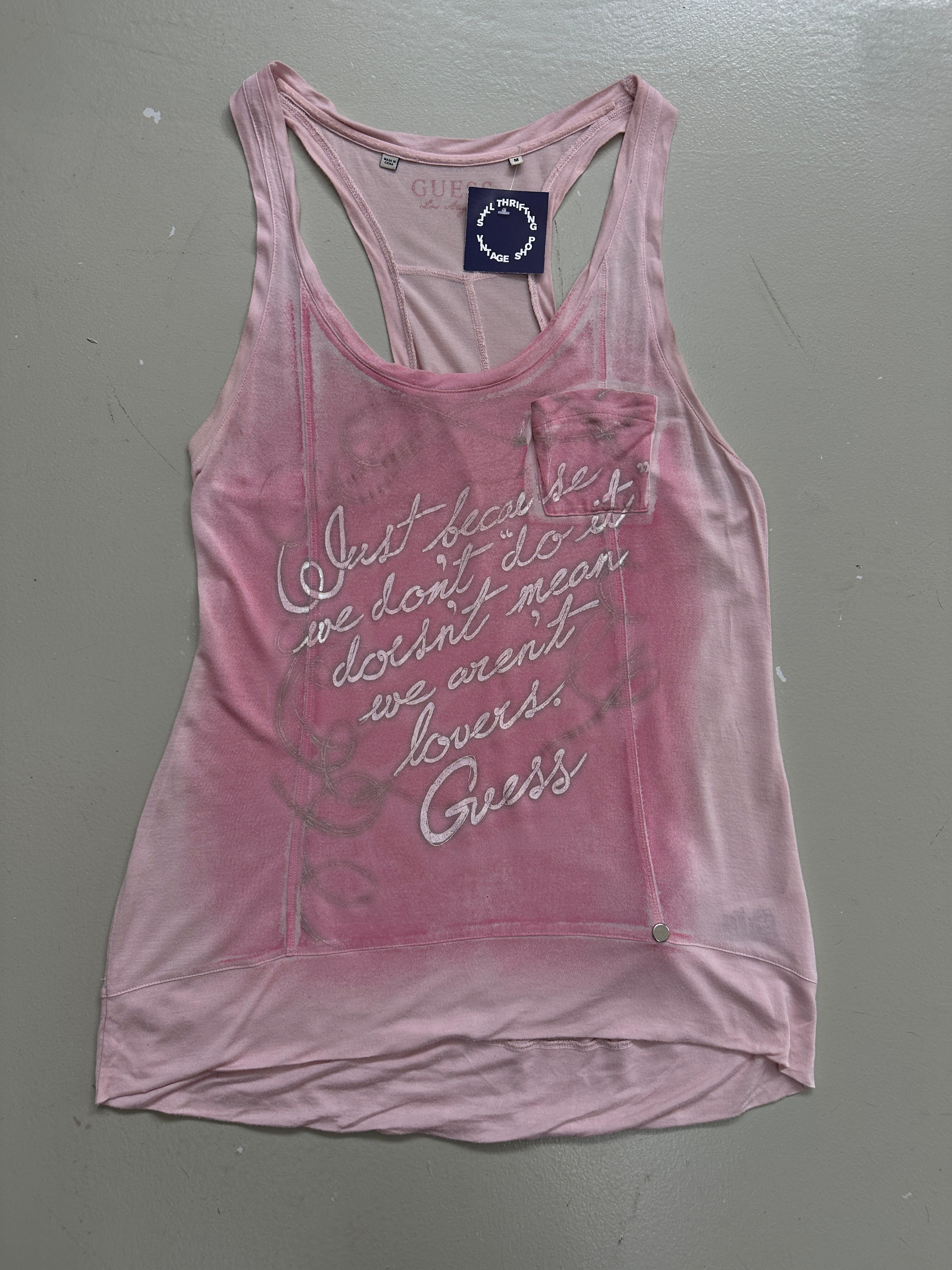 Vintage Guess Pink Tank Top M