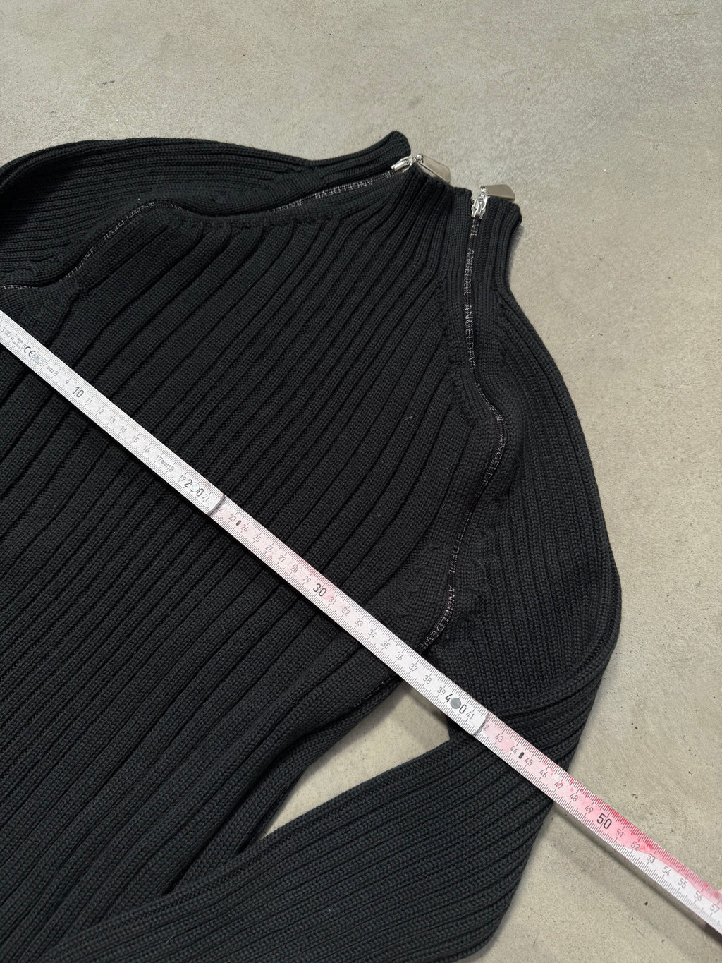 Vintage Angel Devil Black Knit Side Zip Sweater M