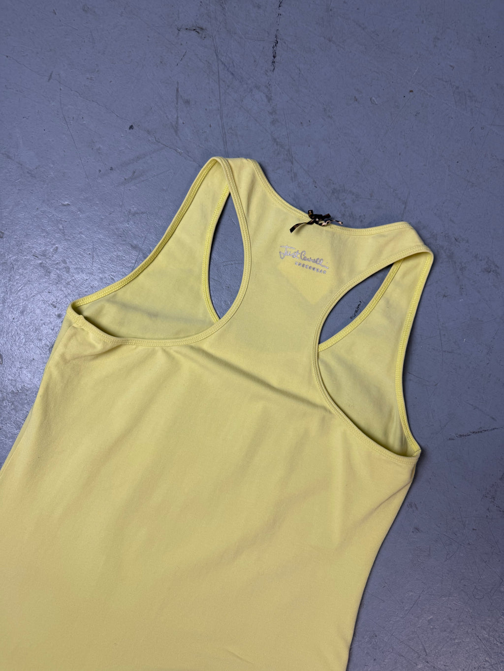Detailbild von Vintage Just Cavalli Yellow Tank Top  von hinten