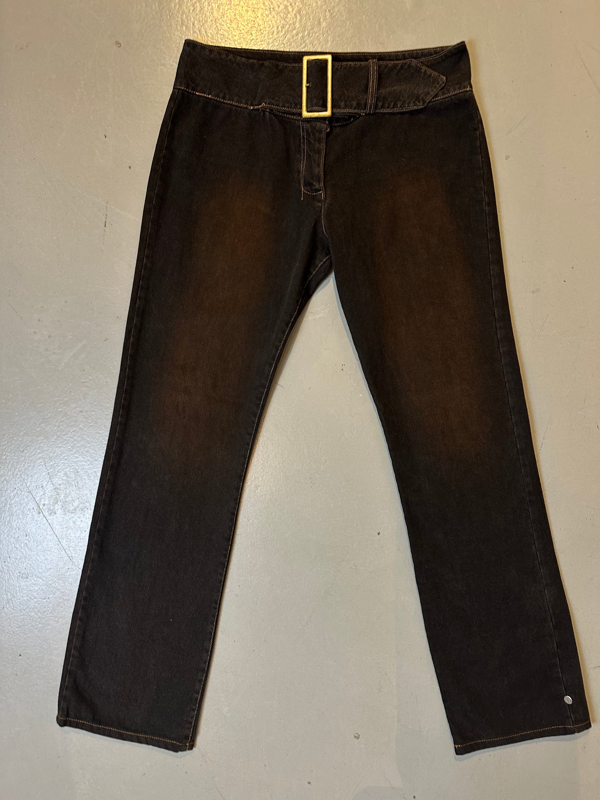 Vintage Dark Brown Washed Straight Leg Denim M/L
