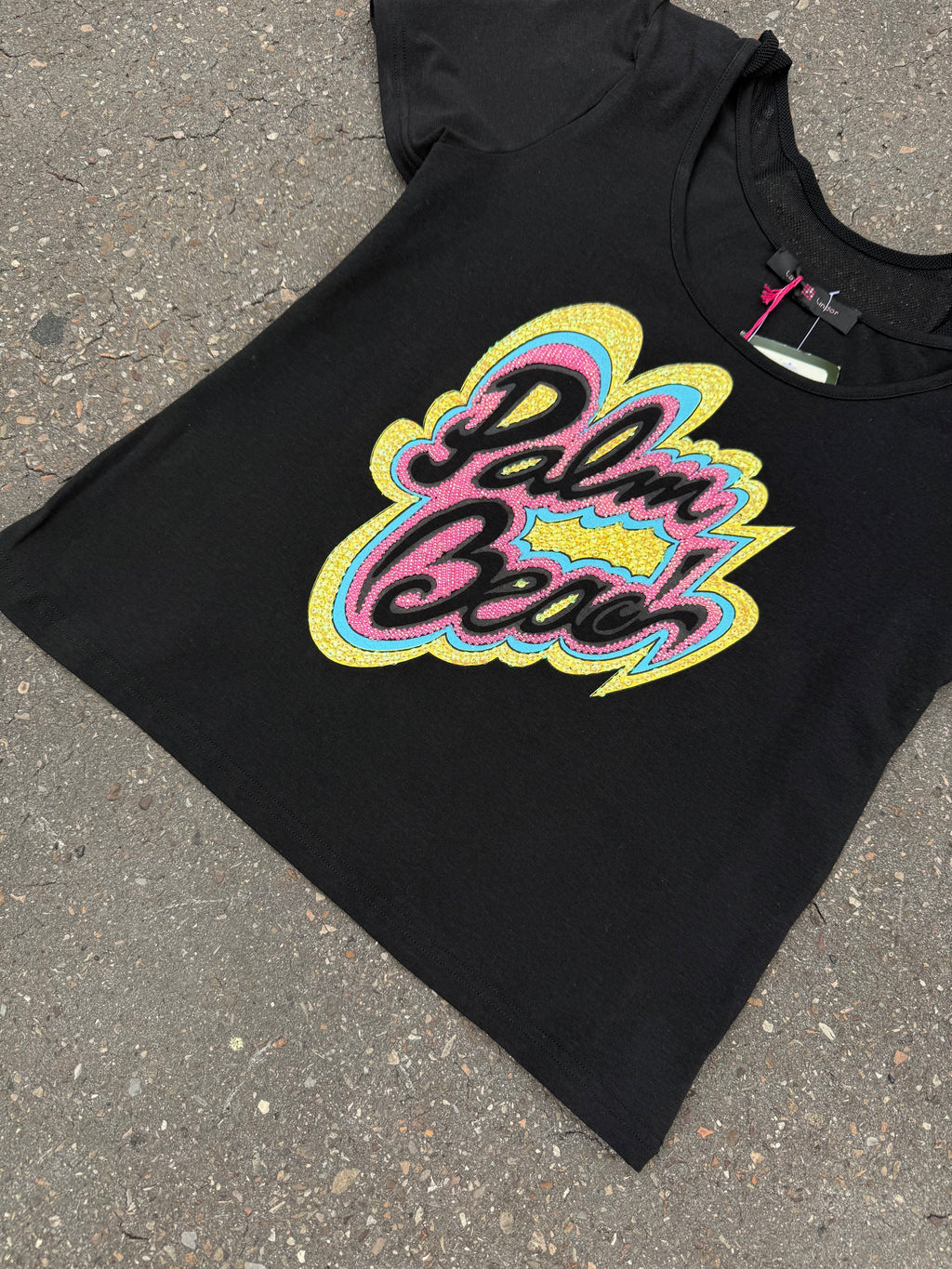 Vintage Palm Beach Black Baby Tee S/M