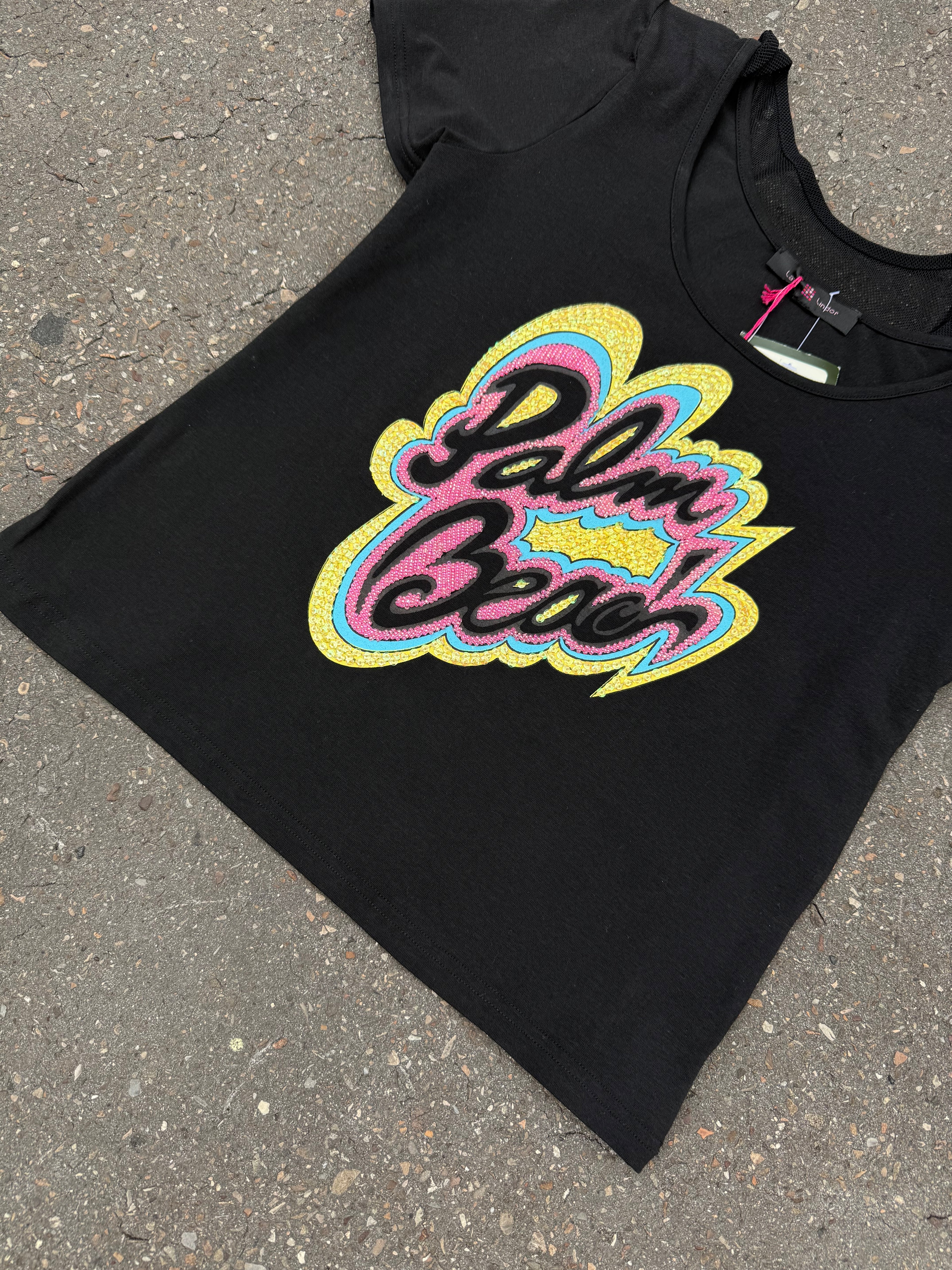 Vintage Palm Beach Black Baby Tee S/M