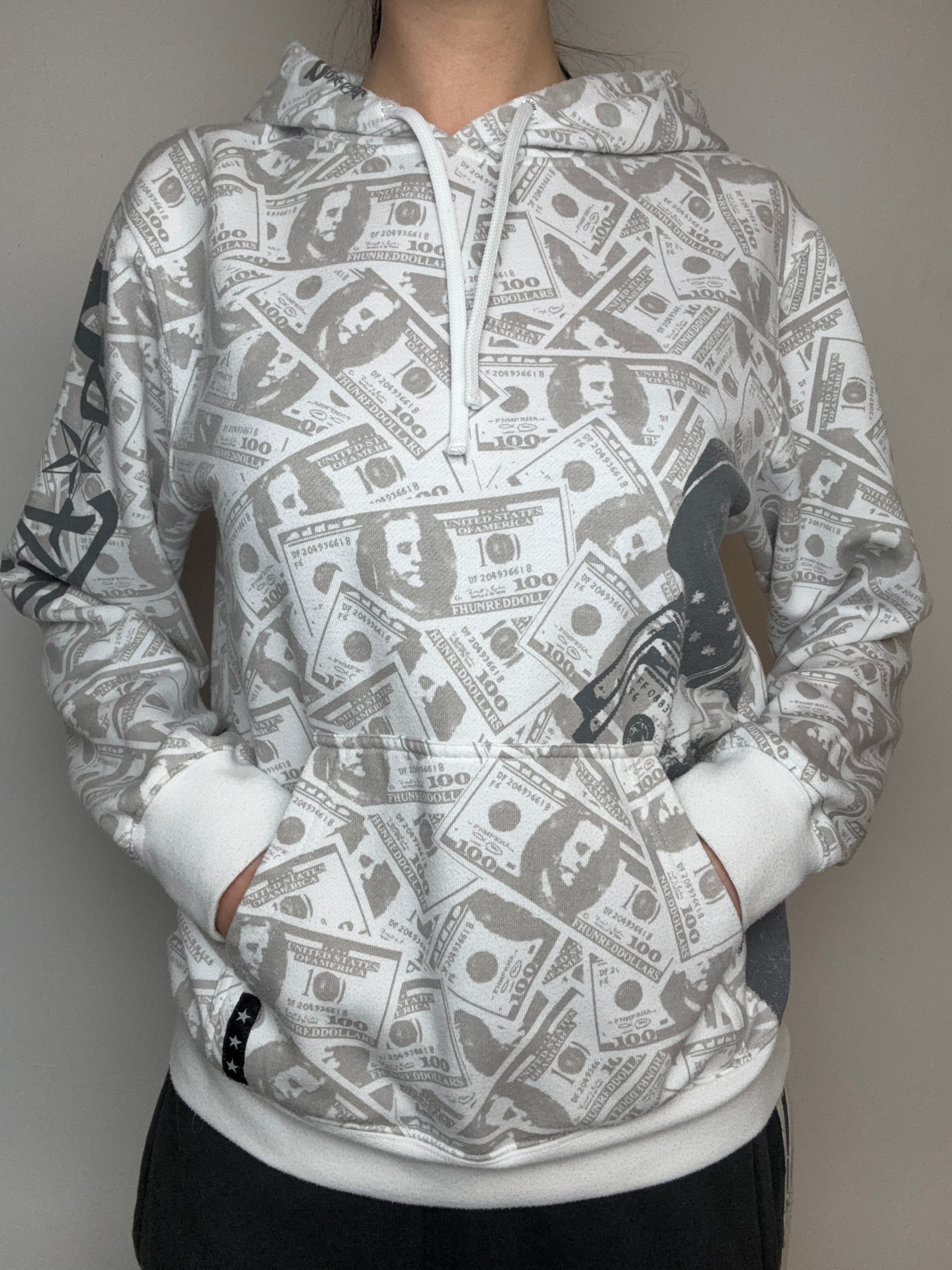 Y2K No Fear Money Printed Hoodie vintage hoodie 