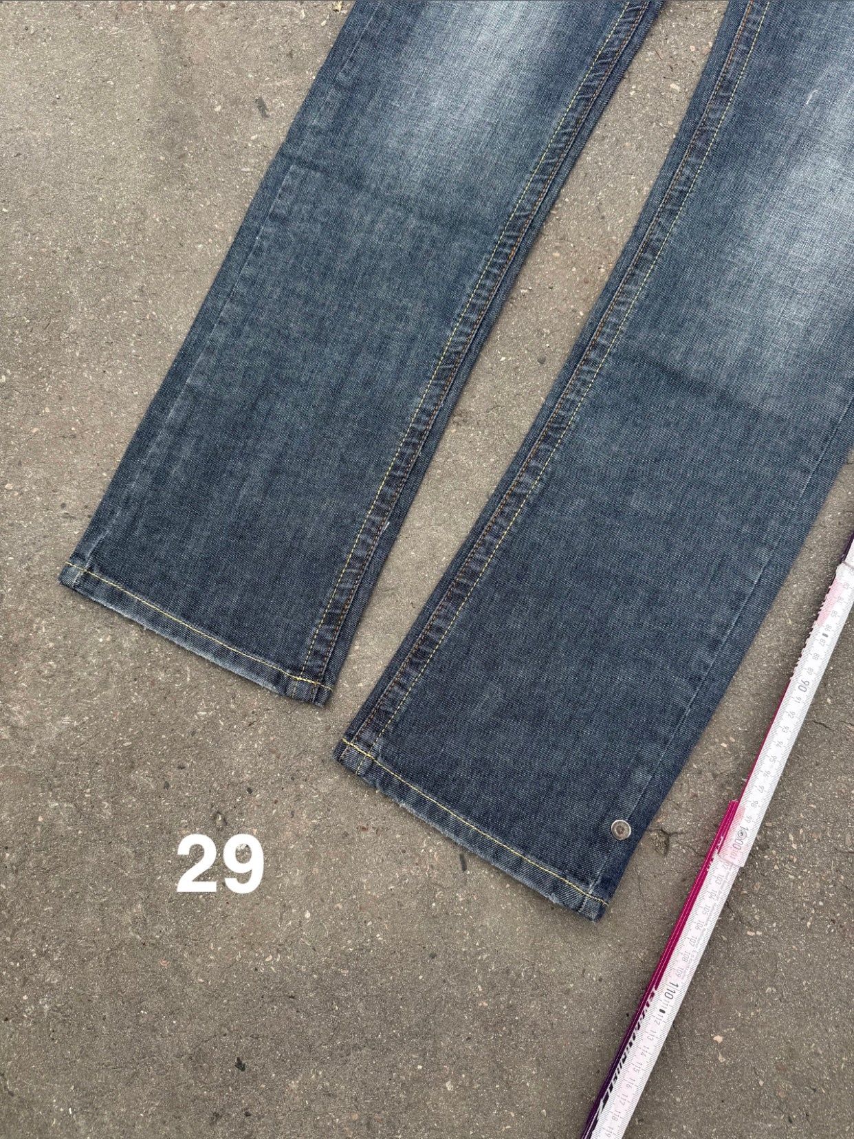 Y2K Laguna Beach „Huntington Beach“ Grey Blue Mid Waist Denim S/M-L + BOX