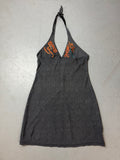 Vintage Grey Halter Mini Dress für Herren. Secondhand Y2K 2000s Fashion