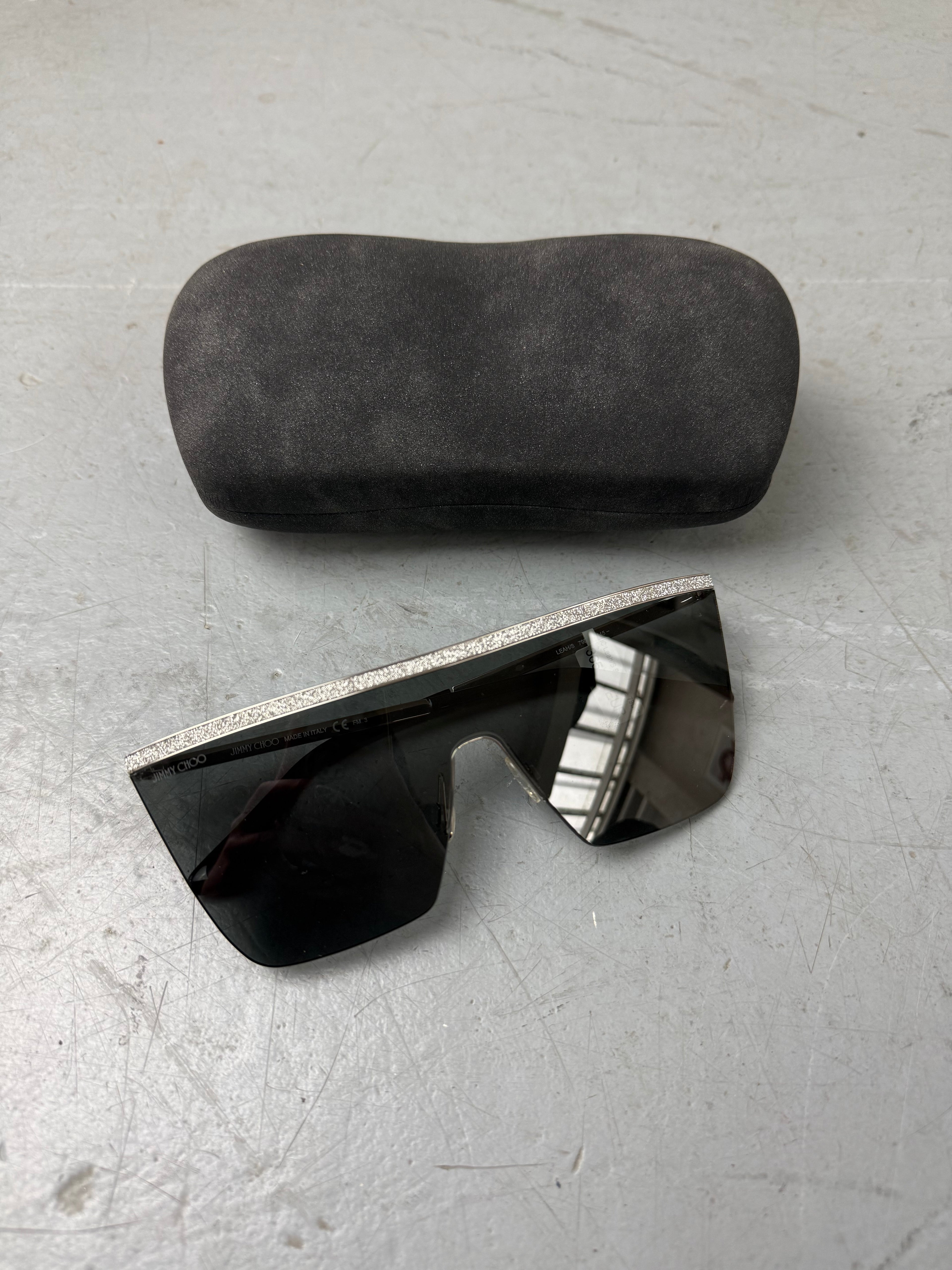 Jimmy Choo Black Glitter Sunglasses. Secondhand 2000s Fashion
