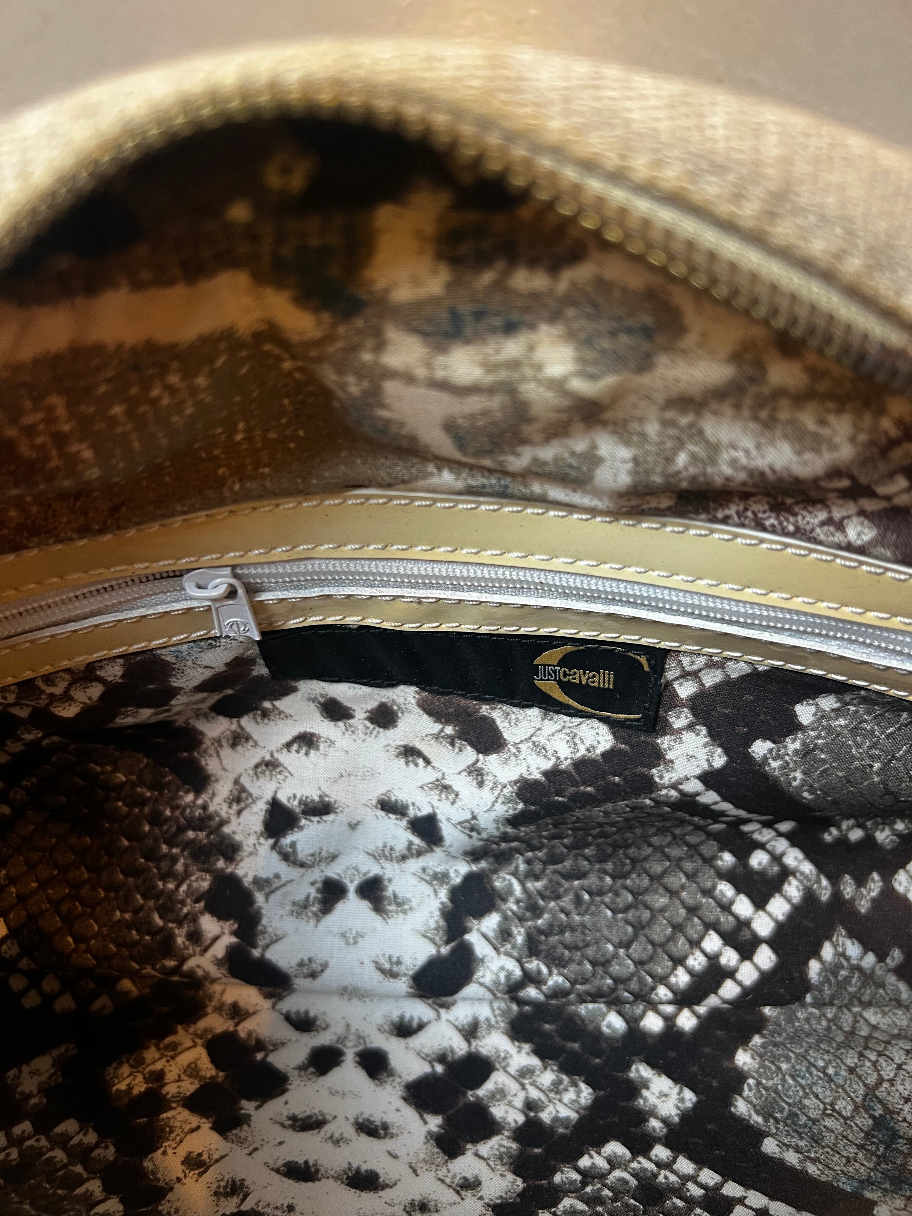 Vintage Just Cavalli Creme Baguette Bag